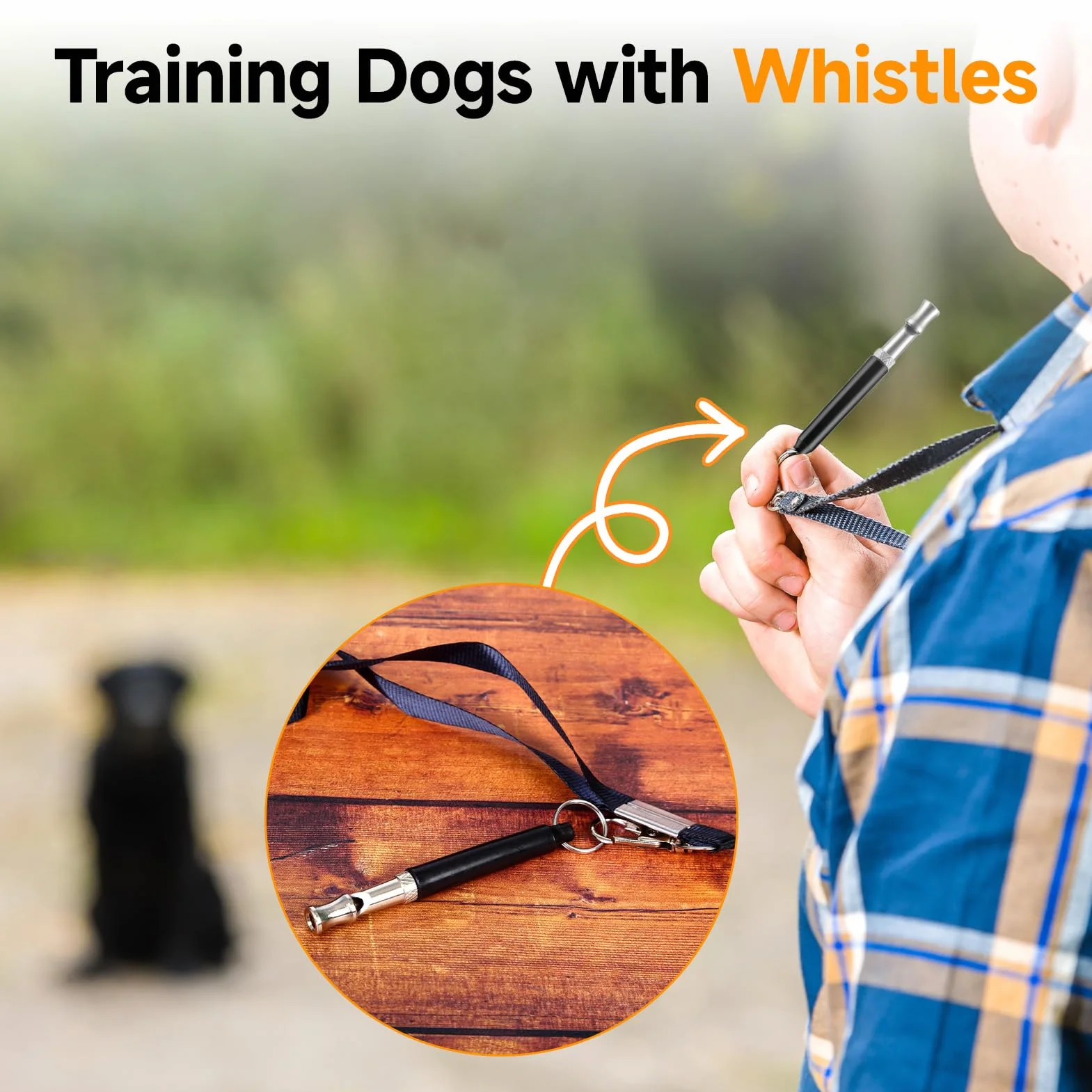 Sifflet Ultrason pour Chien, Sifflet de Dressage Haute Fréquence Réglable avec Lanière, Anti Aboiement Portable