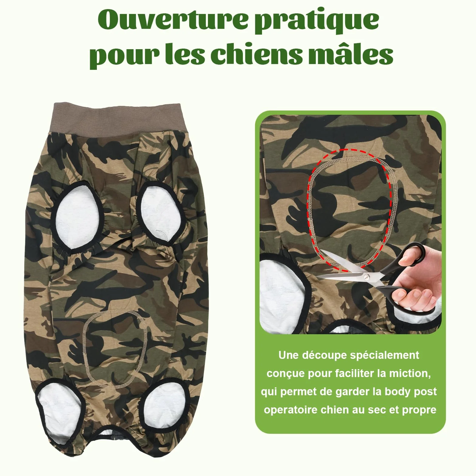 FEimaX Combinaison de Récupération pour Chien Après Chirurgie, Body Post-Opératoire pour Chiens Moyens et Grands