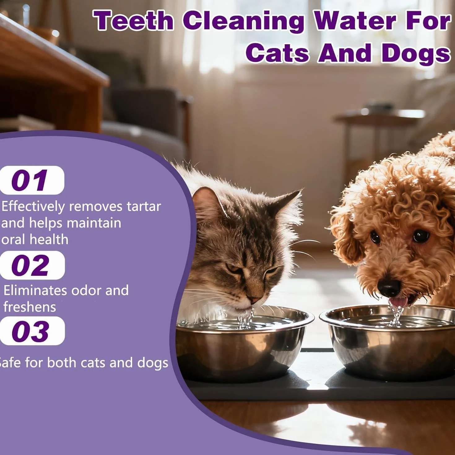 PawBright Dental Plus bain de bouche naturel sans saveur formule naturelle anti-tartre gencives saines haleine fraîche
