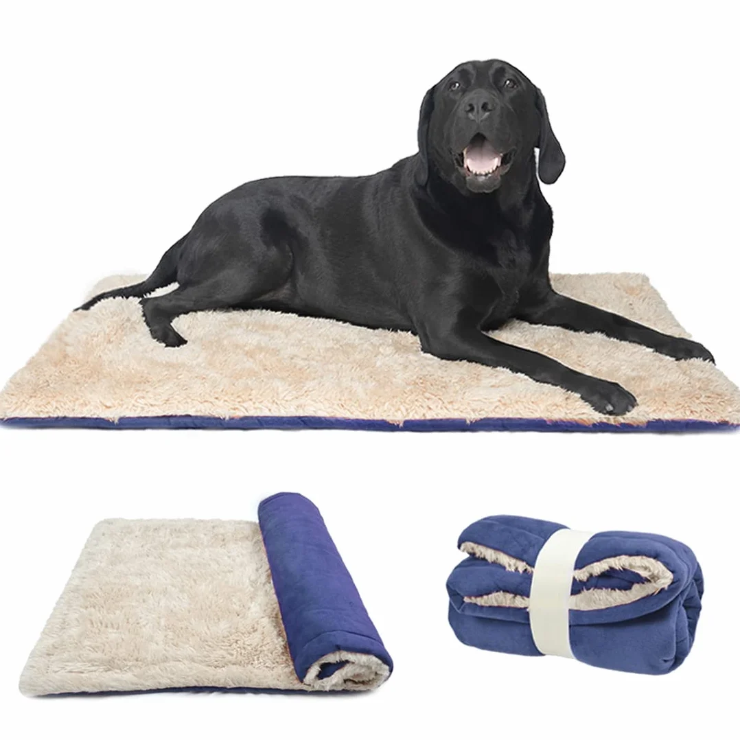Matelas pour Chien Réversible Lavable 110x70cm Bleu