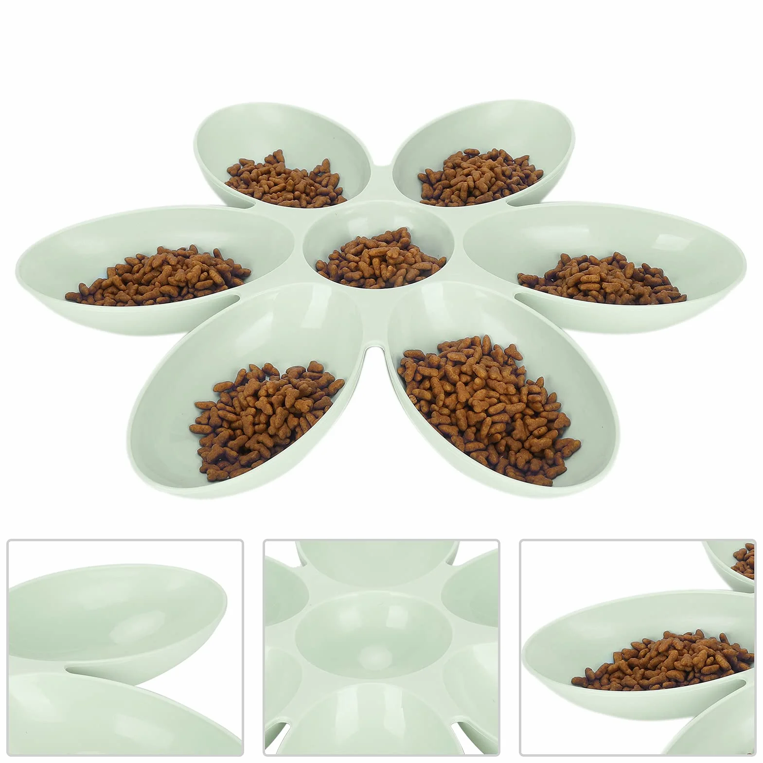 Pssopp Bol pour Chats en Forme de Pétales de Fleurs Mangeoire Multi-Chats