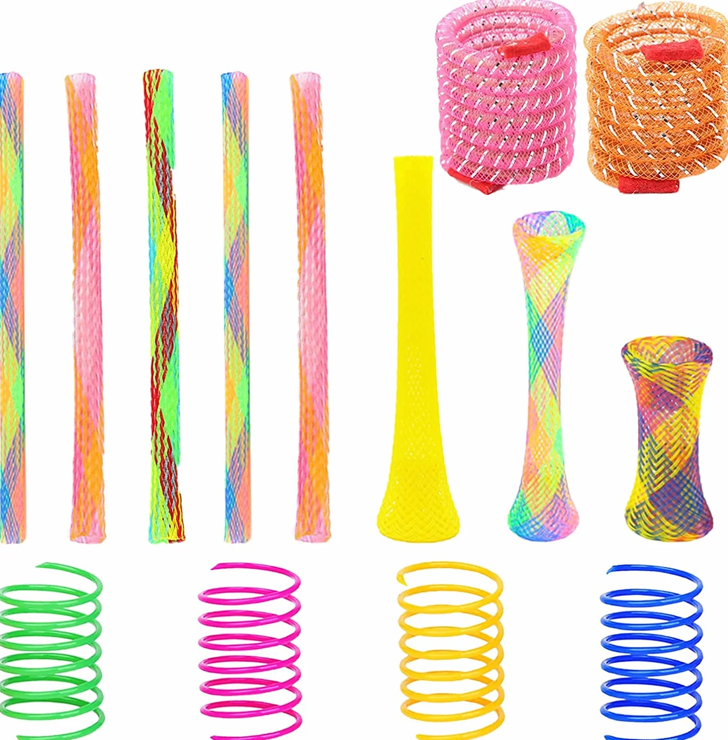 Jouets à ressort colorés pour chat, lot de 37 tubes et bobines plastique