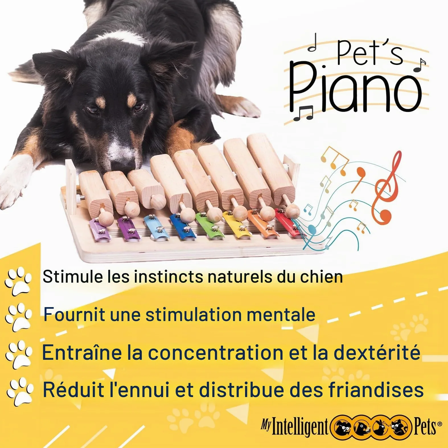Jouet Chien Occupation – Jouet Interactif pour Chat et Chien - Jeu Intelligence pour Chiens, Jouet Chat Interactif pour Stimulation Mentale et Antiennui - Piano