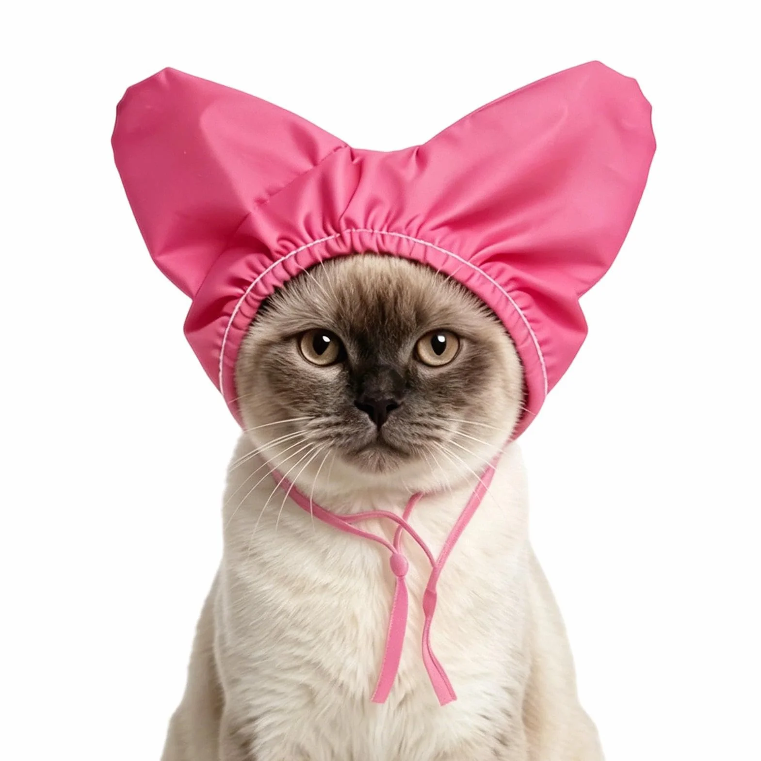 Bonnet de douche pour chat imperméable cache-oreilles en forme de cœur protecteur d'oreille chiot toilettage réglable