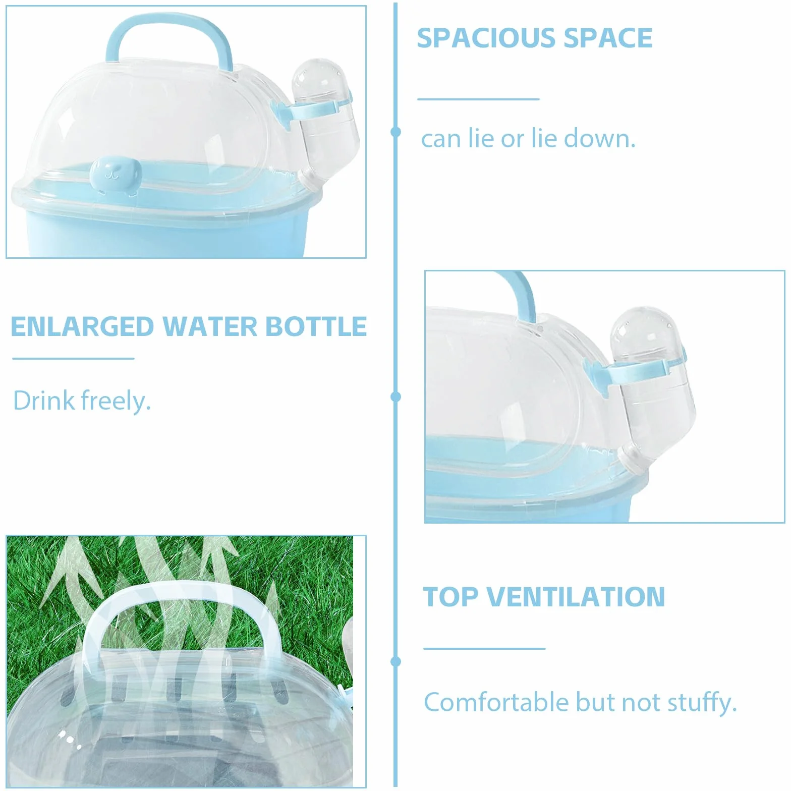 Transportbox Hamster avec bouteille d'eau 20x18x19 cm portable cage de transport pour petits animaux