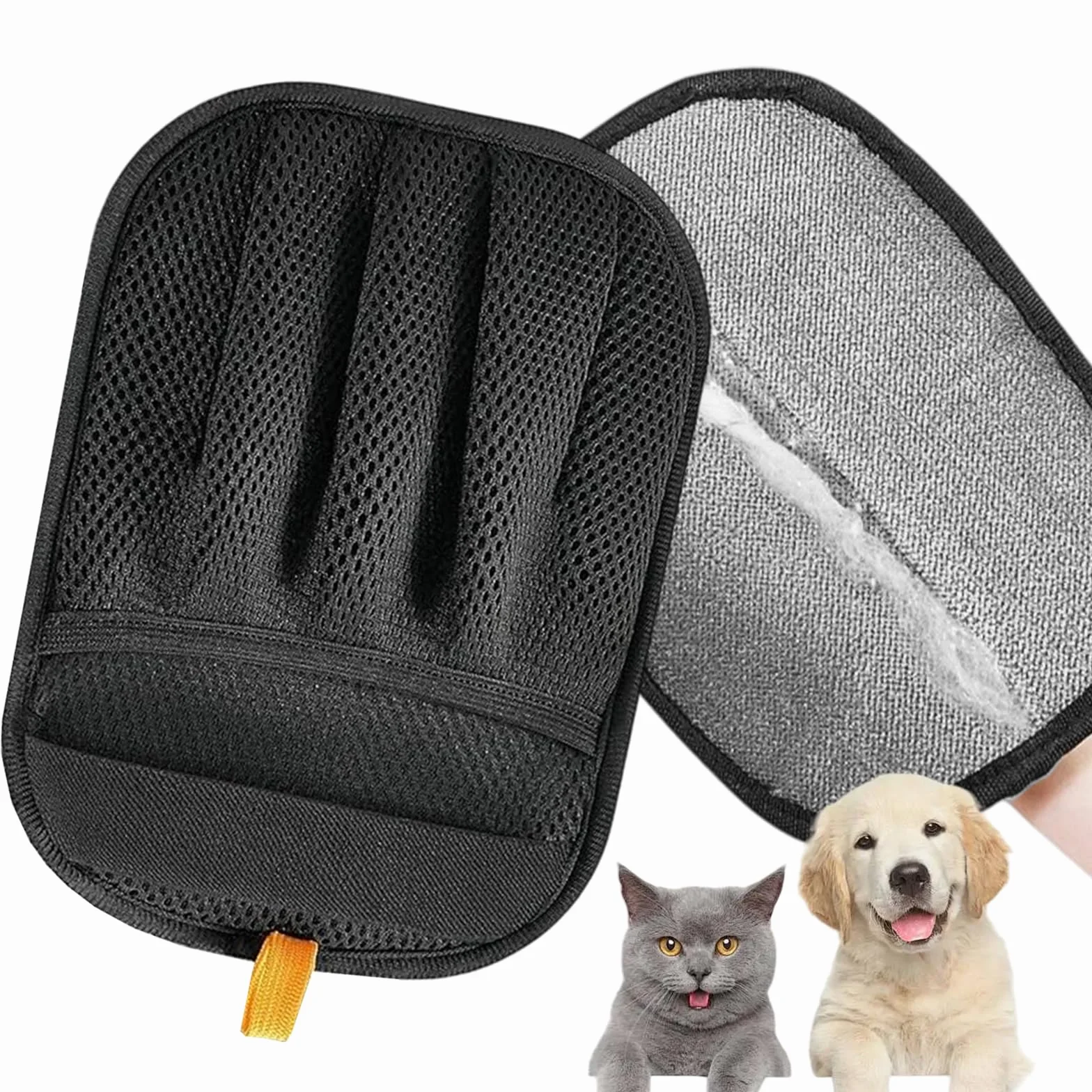 Lot de 2 gants d'épilation pour chiens et chats - Gant de toilettage double face avec adsorption électrostatique - Lavable