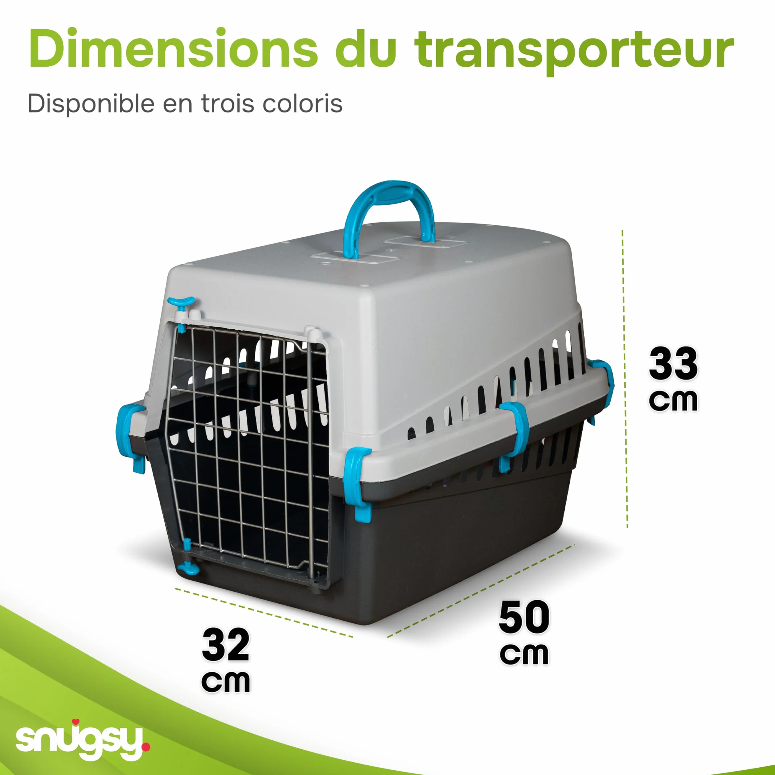 Caisse de Transport pour Chat Métal 50 x 33 x 32 cm 1,14 kg Bleu