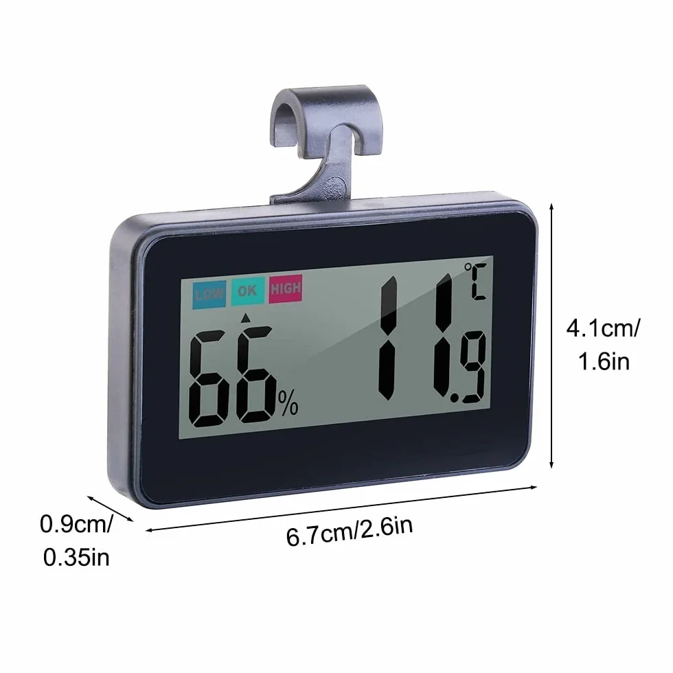DONGKER Thermomètre Hygromètre Numérique pour Reptiles,Thermomètre D'aquarium avec Ventouse pour Réservoirs de Reptiles,Vivariums,Couveuses,Incubateurs