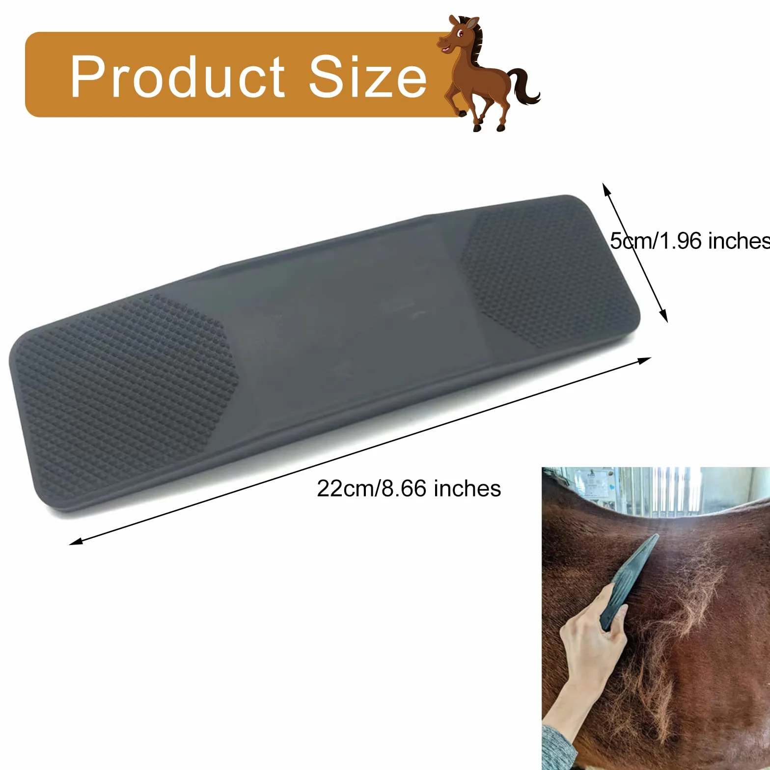 Brosse de massage pour chevaux Peigne élimine poils morts fourrure saleté