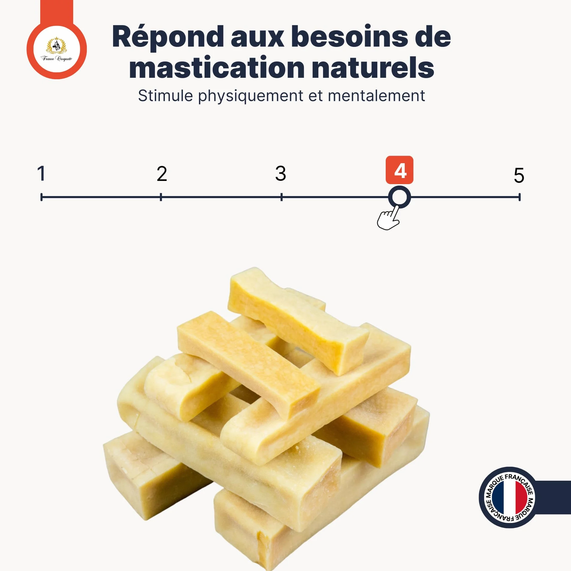 Fromage de Yak M 60-90g friandise naturelle à mâcher pour chien moins de 20kg