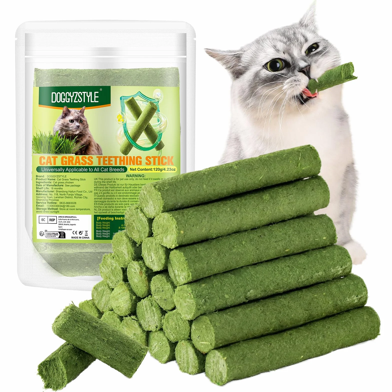 Herbe À Chat Bâton De Dentition 120g Jouet À Mâcher pour Chat