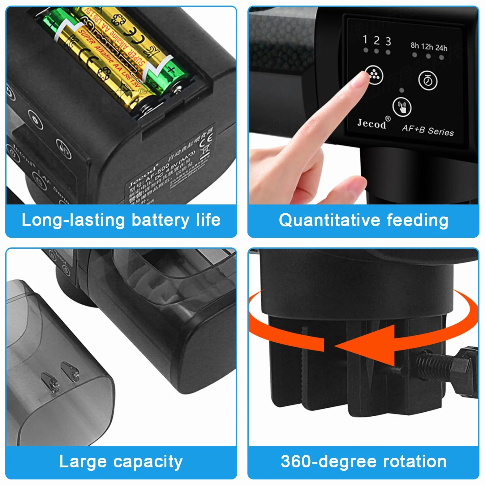 Distributeur automatique de nourriture pour aquarium Sporgo 250 ml réglable