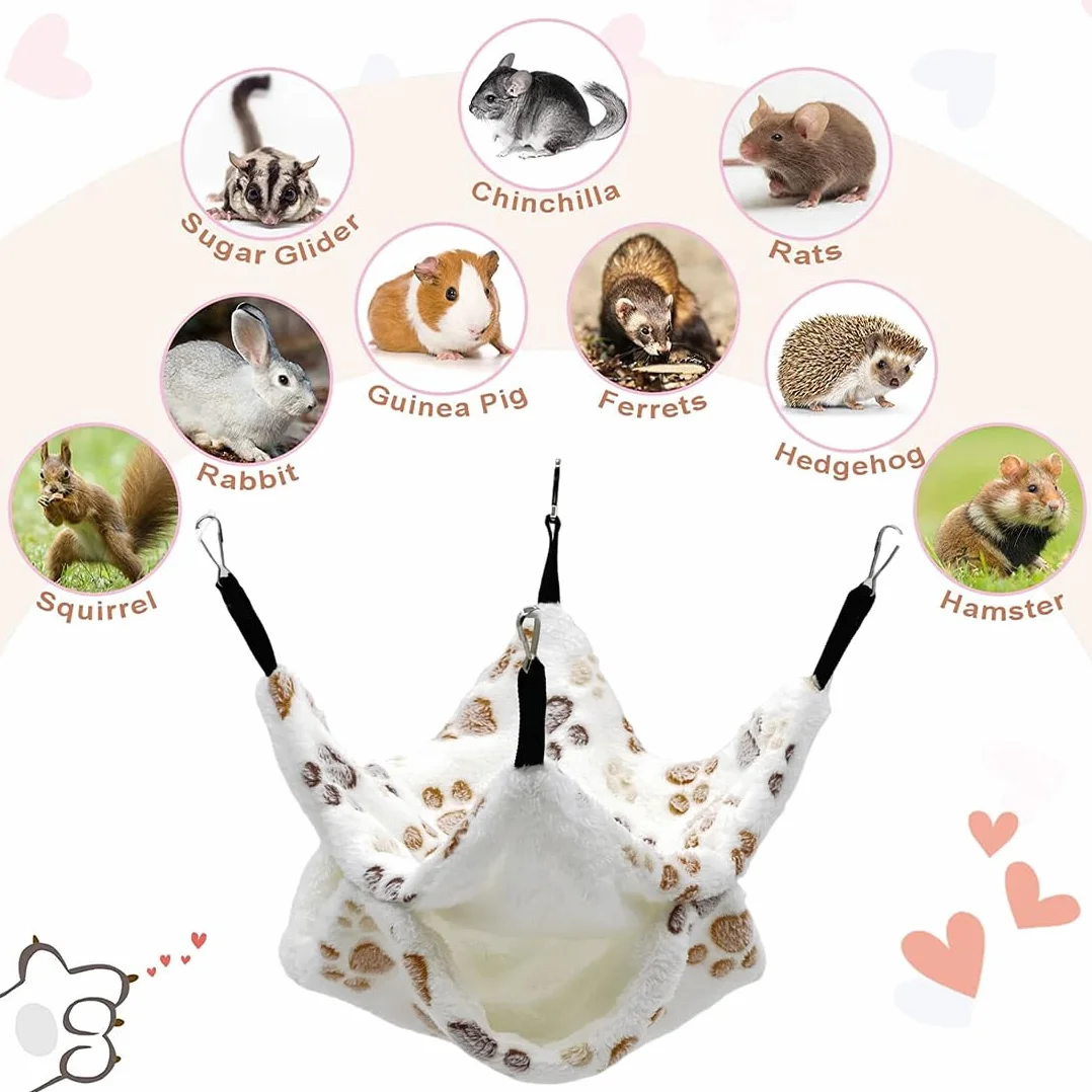 WeddHuis 1 Pièce Hamac pour Cobaye pour Ratons laveurs Petits Animaux Doux Chaud Flocon de Laine Animaux de Compagnie Accessoire de Cage Hamac pour Petits Animaux pour Dormir Hamster (Étoile)