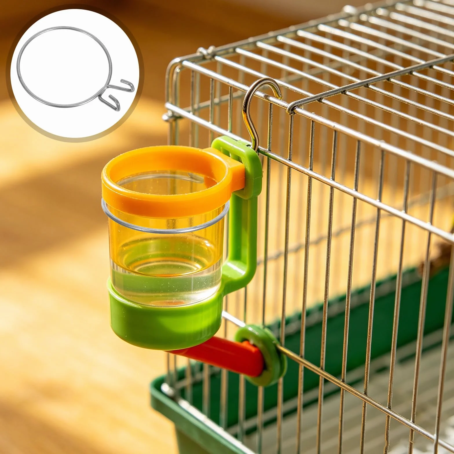 Crochet de Fixation en Acier Inoxydable Argenté 16 Pièces pour Bouteille d'eau D'oiseau, Adapté aux Colliers de 60-65 Mm