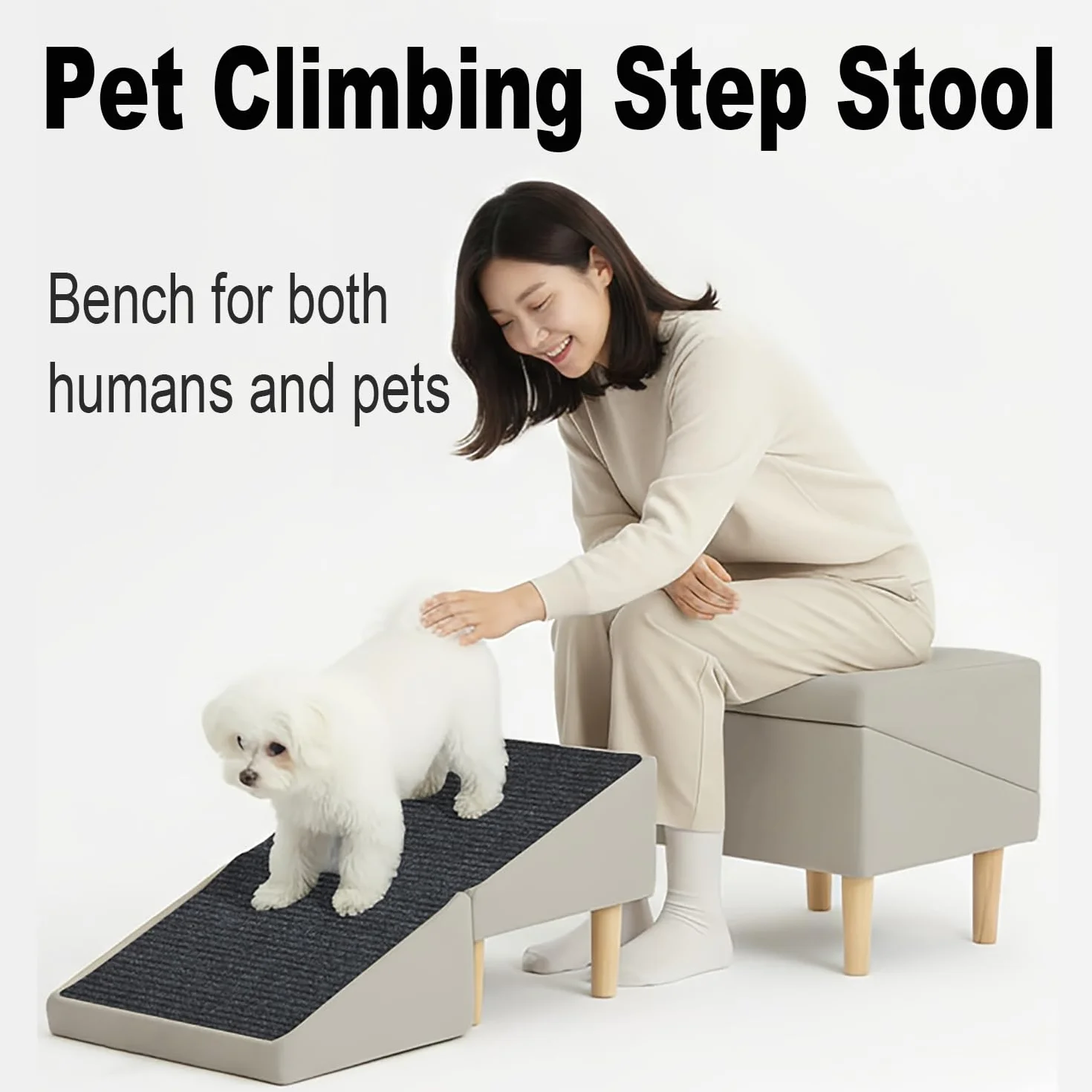 Rampe pour Chien 2 en 1 Antidérapant Pliable pour Lit, Escalier Multifonctionnel Légère pour Intérieur