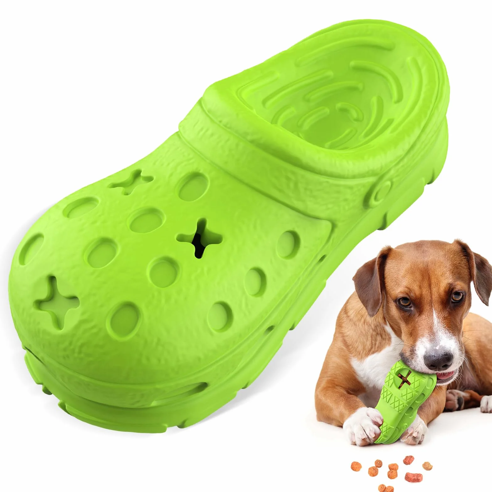 RUXAN Jouet Indestructible pour Chien - Jouet Interactif avec Goût de Bœuf - en Caoutchouc Naturel