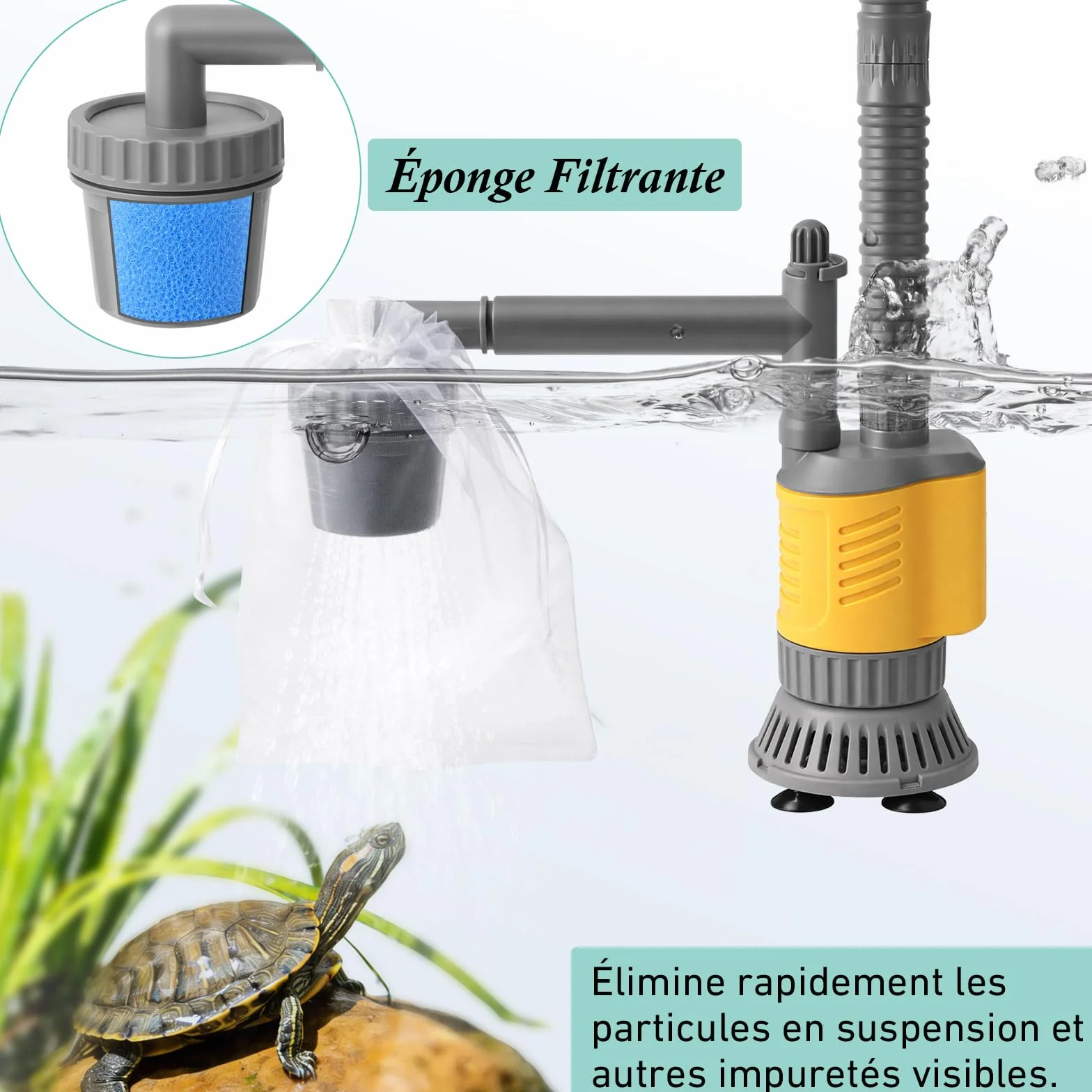 Aspirateur Électrique Aquarium 1200LPH Nettoyage Gravier 20W Amovible