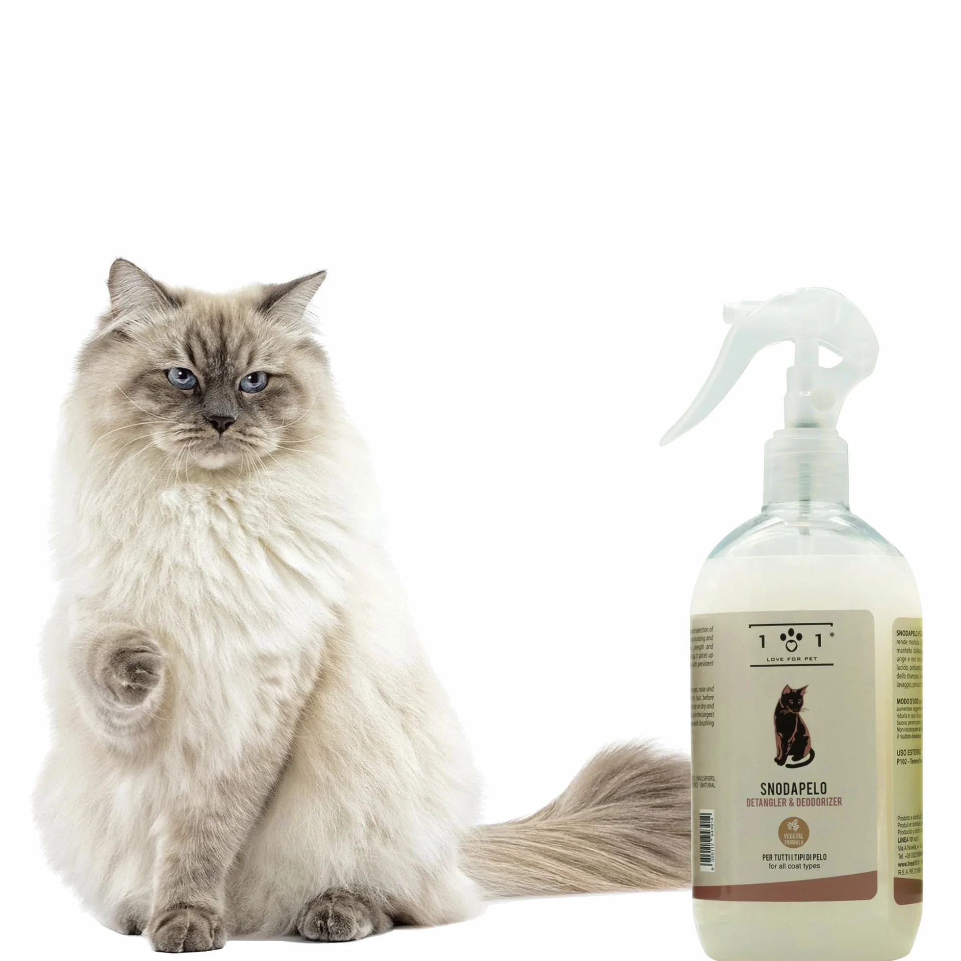 Démêlant Chat Poils Longs Linea 101 Spray 500ml Vegan Soin sans Rinçage Tous Types de Pelage
