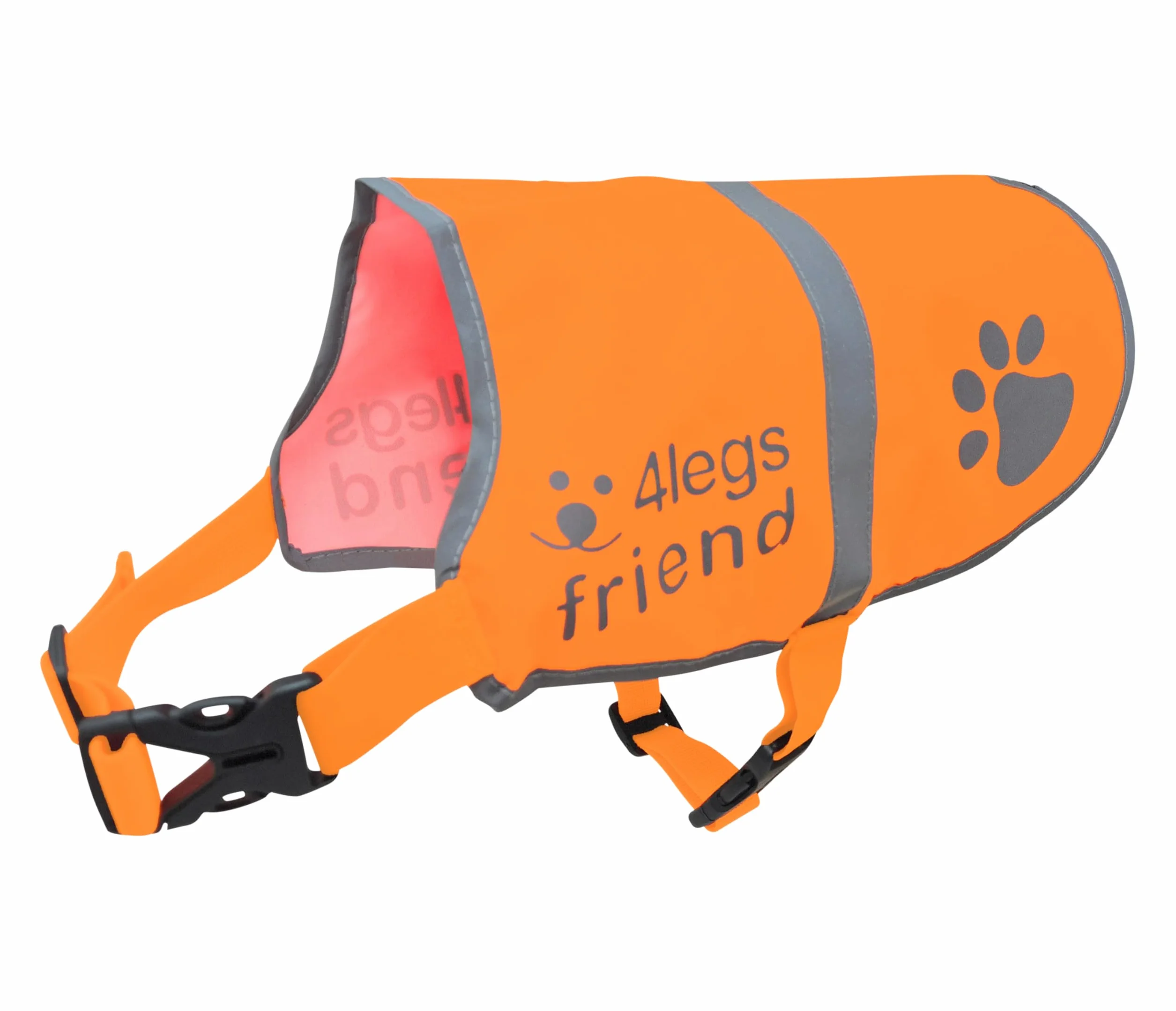 Gilet de sécurité réfléchissant pour chien haute visibilité avec trou pour laisse 5 tailles sangles réglables (X-Large, Orange)