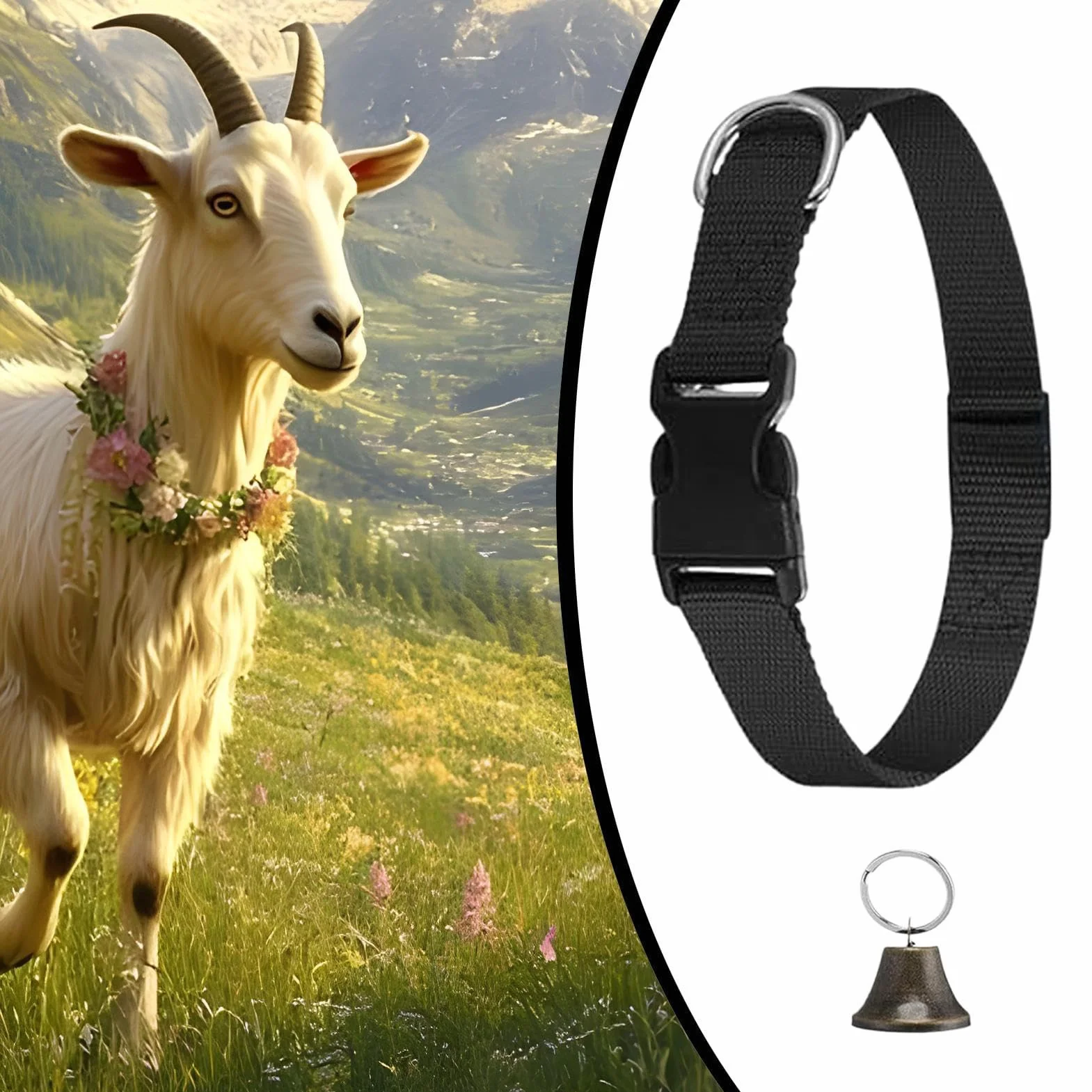 Collier de chèvre - Colliers de Mouton réglables | Anti Perdu la Cloche de pâturage pour Vache pour Animaux de chèvre