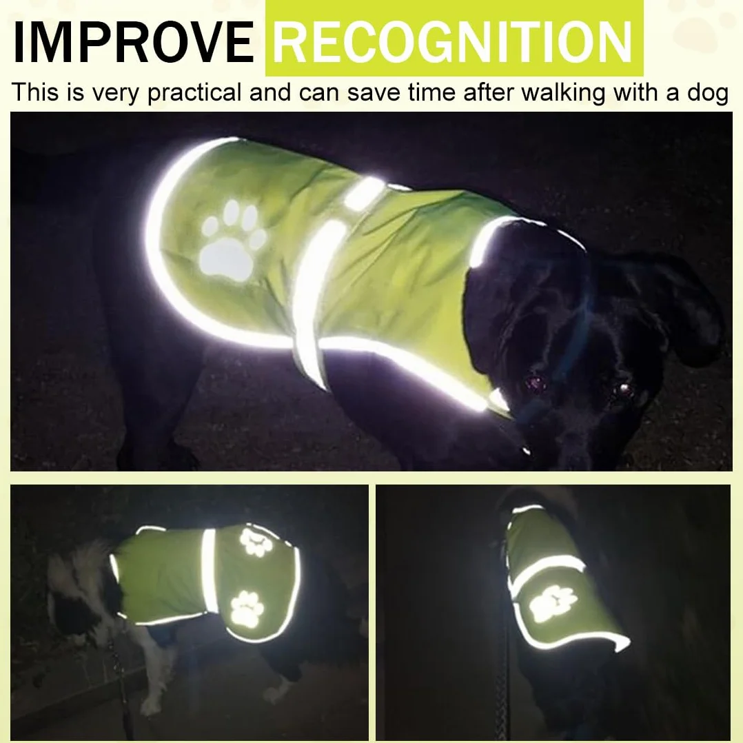 Gilets de sécurité réfléchissants haute visibilité pour chien imperméable taille M