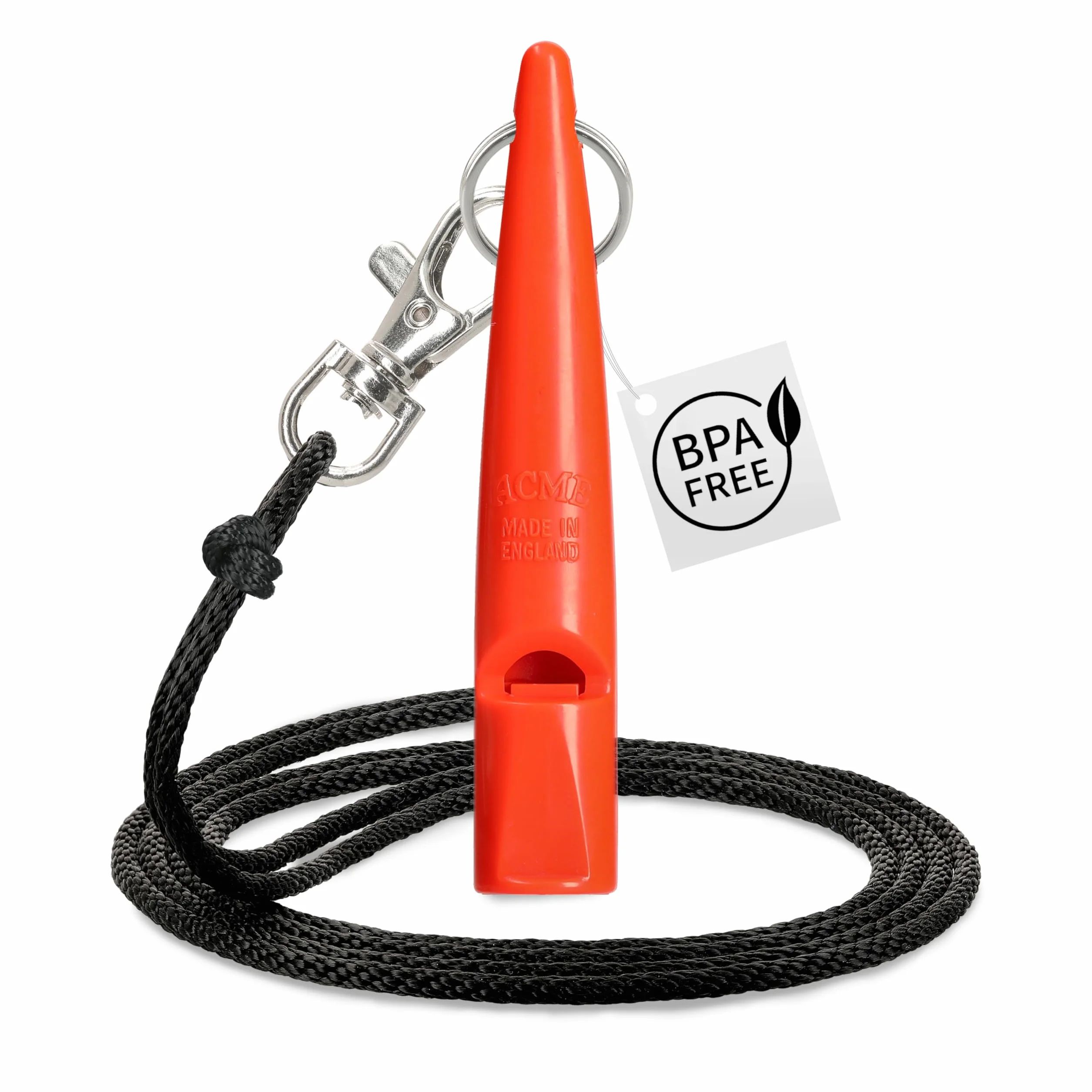 ACME Sifflet pour chien n° 211,5 avec bande - Lot de 2 - Fort et longue portée (noir + orange)