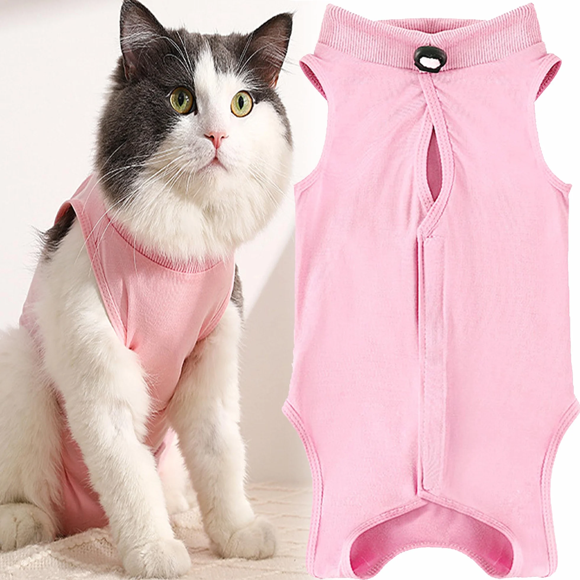 Gilet Chat Anti Léchage Après Chirurgie Restauration Abdominaux M 2.5-3.5kg Rose