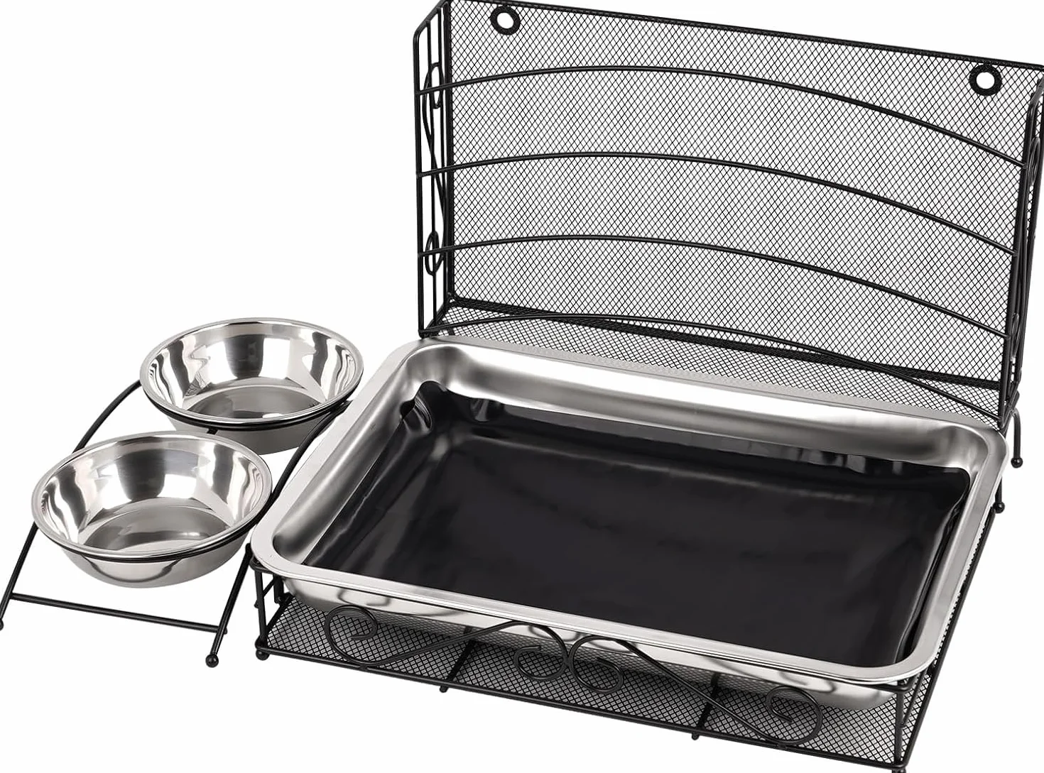 Mangeoire à Foin Pour Lapin 3-en-1 Avec Tapis Imperméable et Bol d'Eau