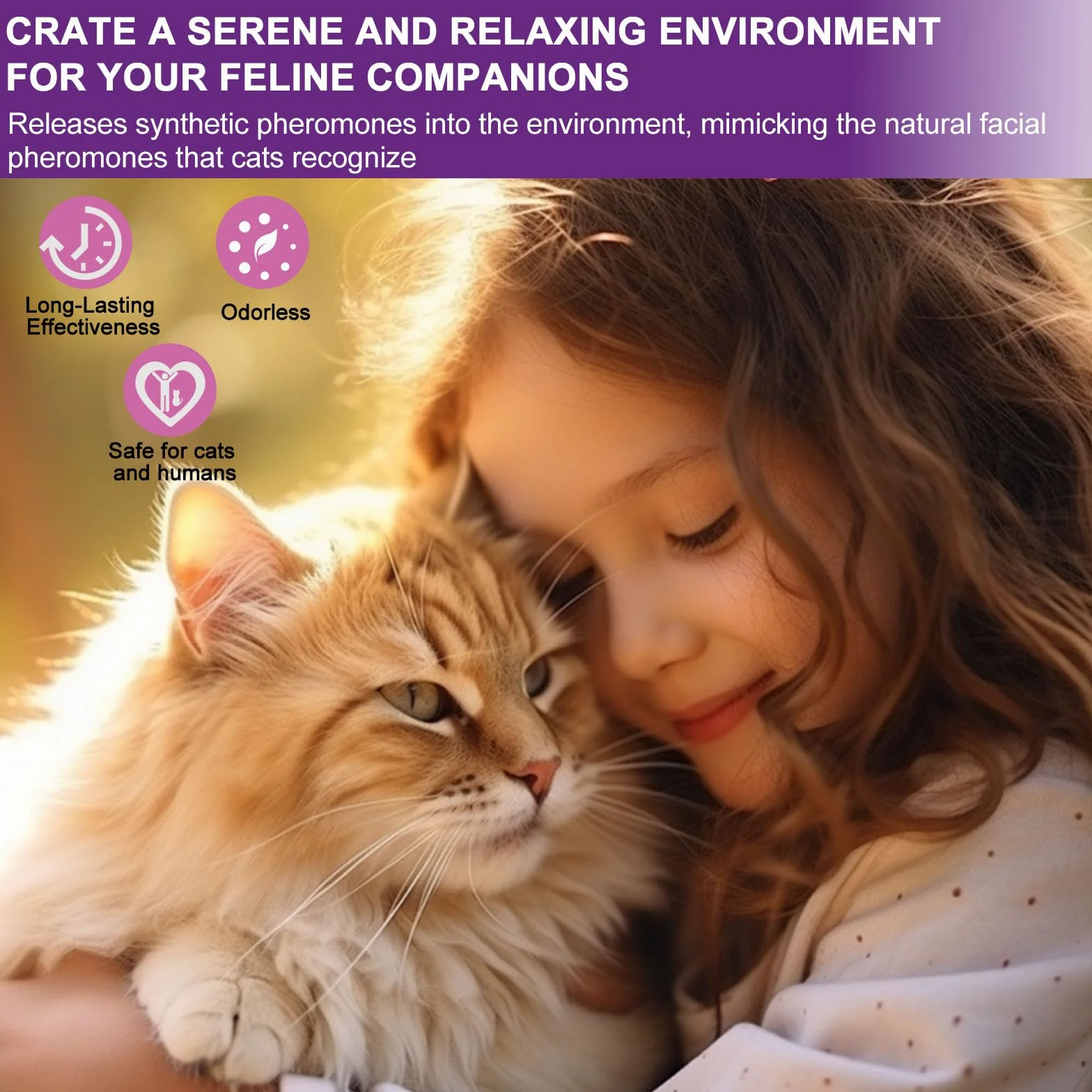 Diffuseur de Phéromones Apaisantes pour Chats + Recharge 3x48 ml