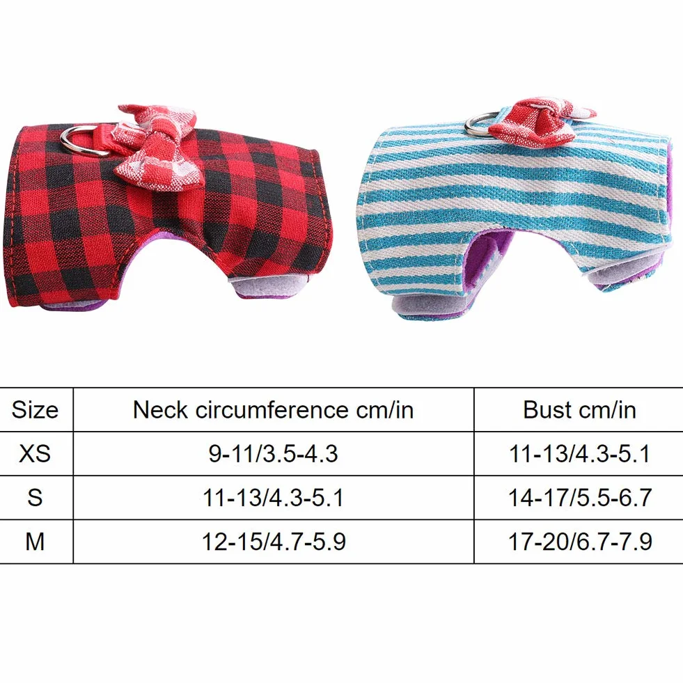 GOTOTOP Lot de 2 Harnais pour Petit Animal de Compagnie avec Nœud Papillon et Décor de Cloche, Gilet Rembourré sans Tirer, Harnais et Laisse pour Cochon d'Inde pour Furet, Rats, Iguane, Hamster