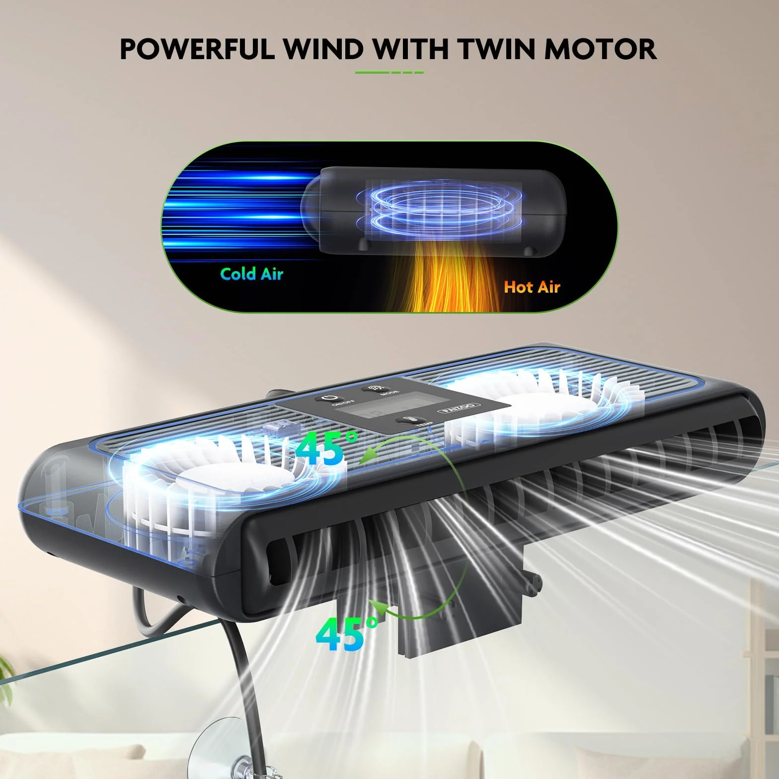 PAIZOO Ventilateur refroidisseur pour aquarium, contrôle automatique de la température, refroidisseur de bac à poissons, ventilateur d'aquarium avec sonde de température, écran LCD, 3 modes de vitesse
