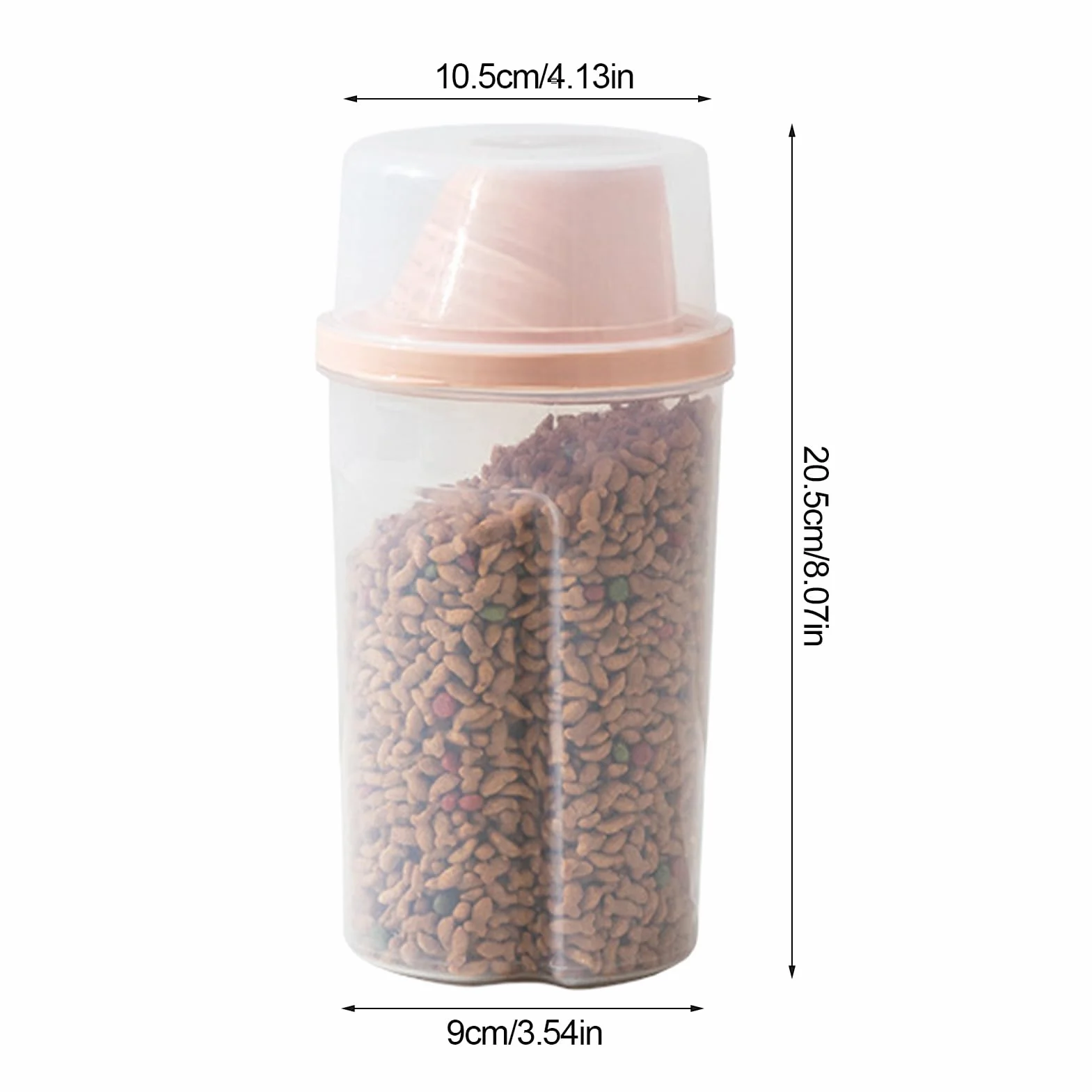 Distributeur De Nourriture Pour Chien – Grande Mangeoire Transparente, Stockage D'alimentation Pour Animaux De Compagnie, Support De Croquettes Sèches, Fourniture De Repas De Voyage, Conception De Pot