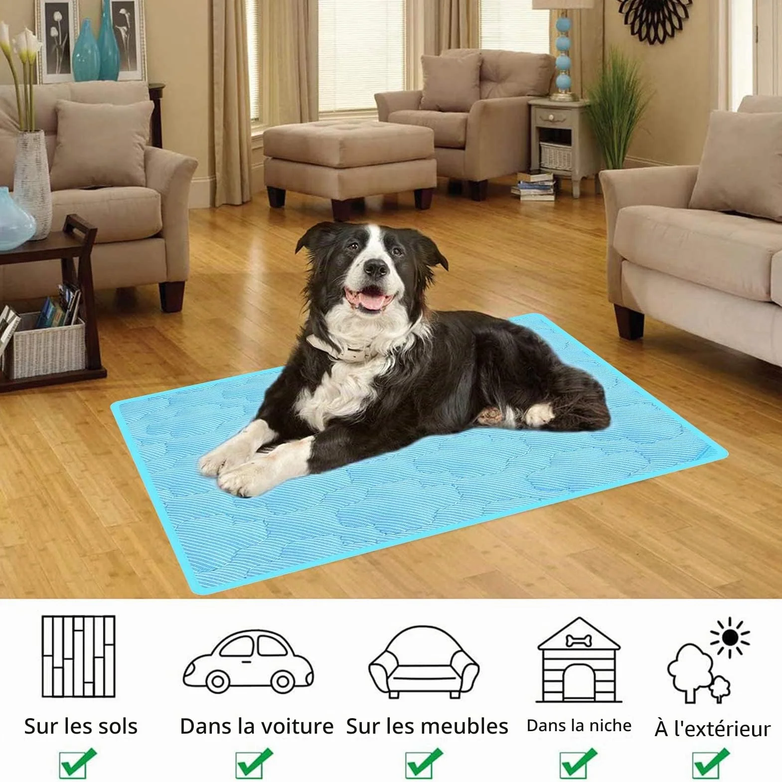 Tapis rafraîchissant pour Chien 100x70 cm Auto-rafraîchissant XL