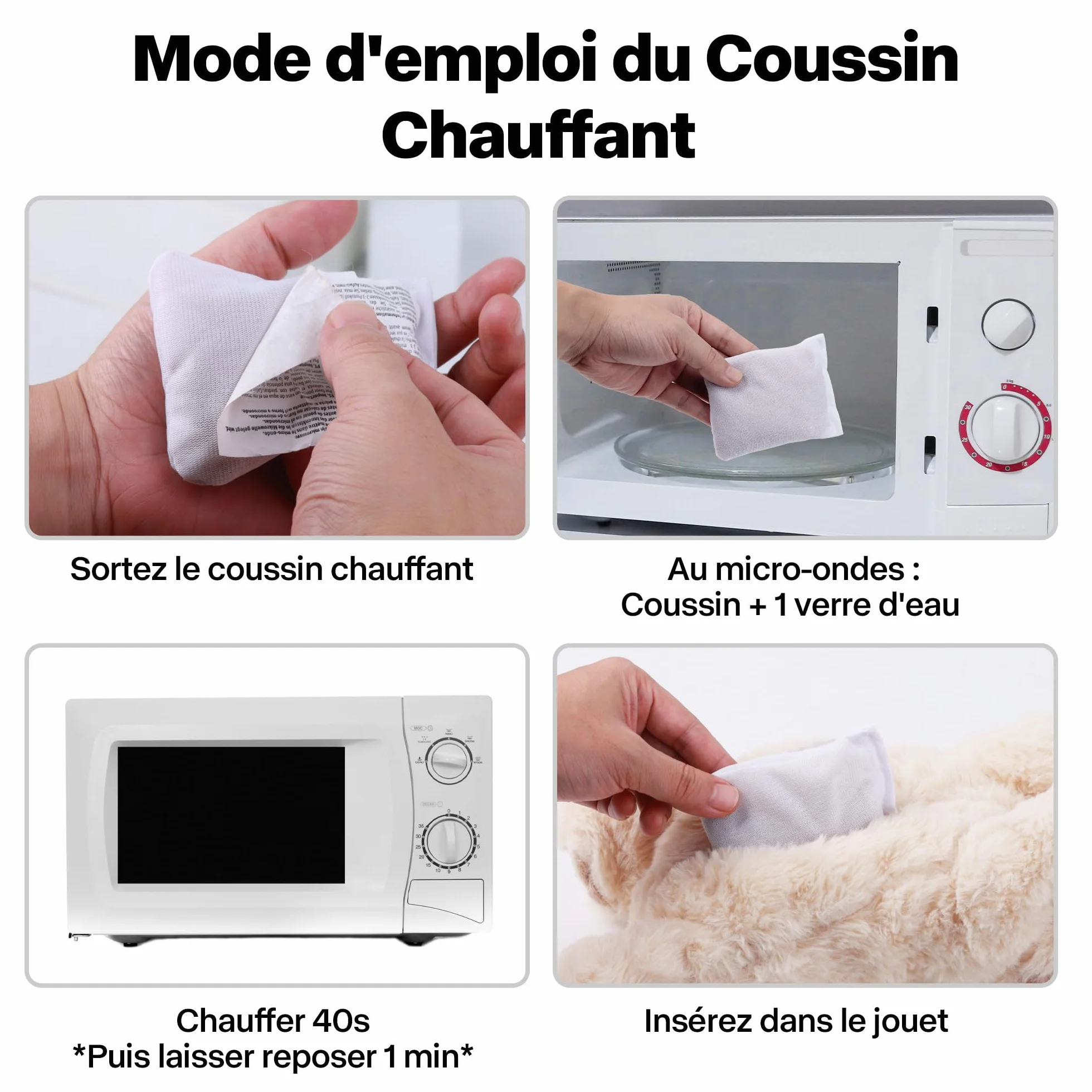 Pet Prime Peluche Apaisante pour Chien avec Battement de Cœur & Sac Chauffant Anti-Stress