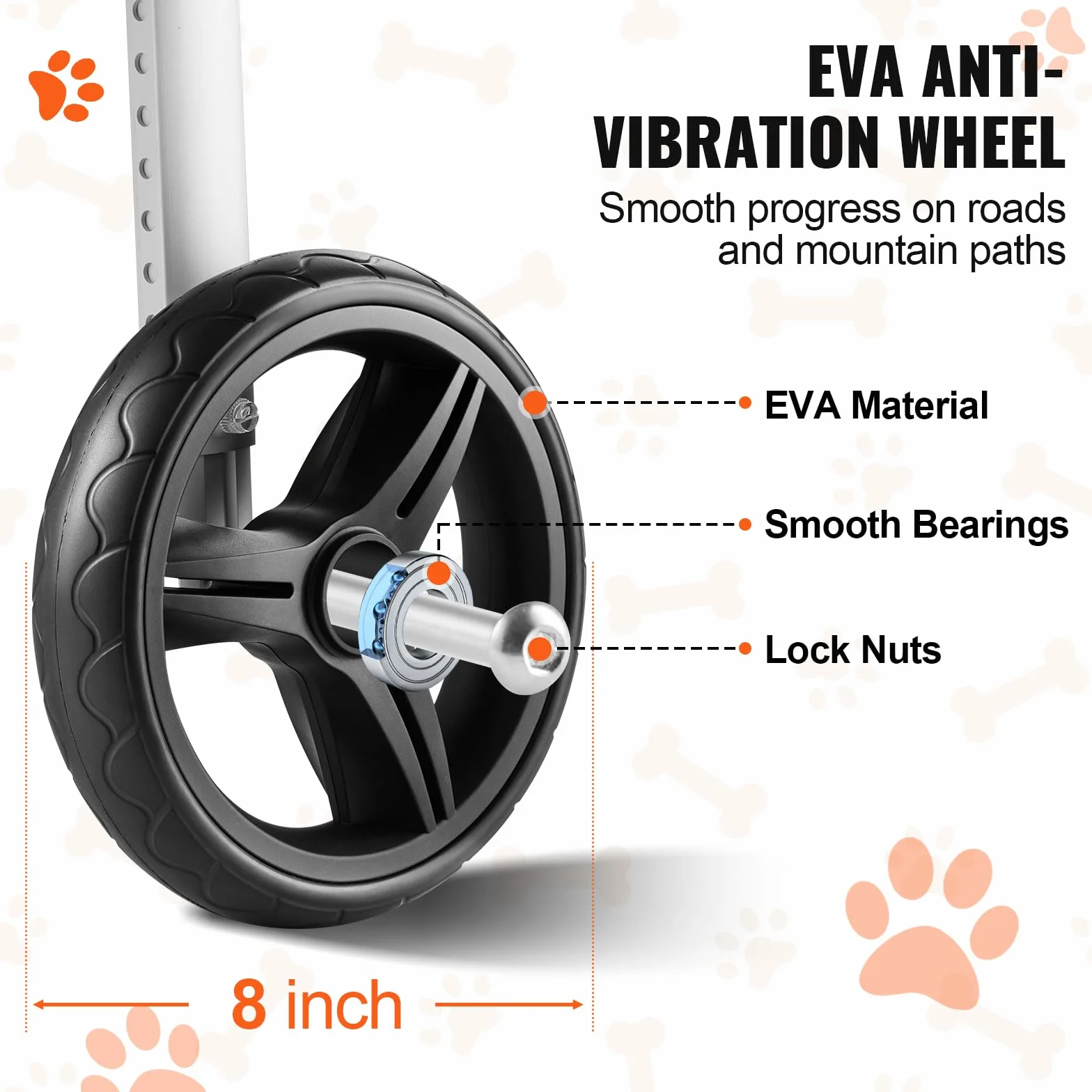 VEVOR Fauteuil roulant pour chien 2 roues arrières, fauteuil roulant animaux réglable pour guérison membres postérieurs