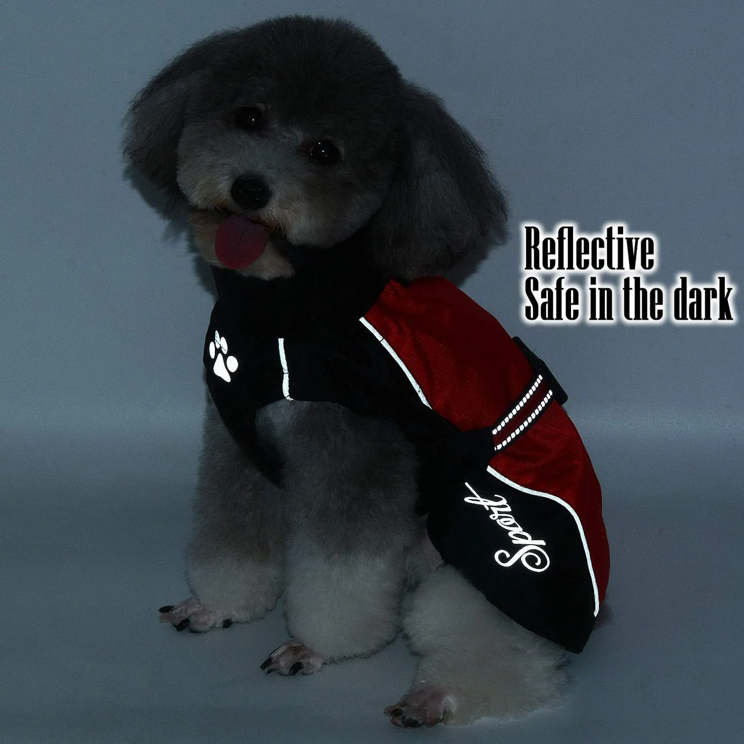 Zunea Manteau Imperméable pour Chien Moyens à Grands Réfléchissant Veste de sécurité Coupe-Vent Légère Doublée en Maille Vêtements pour Voyage/Randonnée pour Les Jours Pluie Rouge 7XL