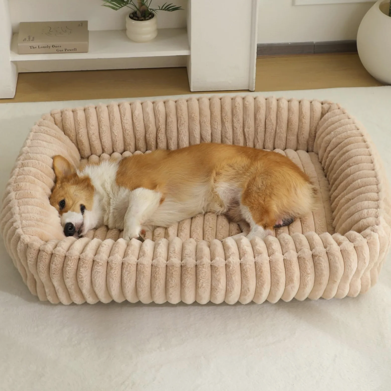 Hixingo Panier Chien Dehoussable Lavables S-XXL, Lit Chien Dehoussable Coussin Chat Doux et Confortable Tapis pour Animale Anti Stress pour Taille, Moyen, Petit (M59 Rose,L)