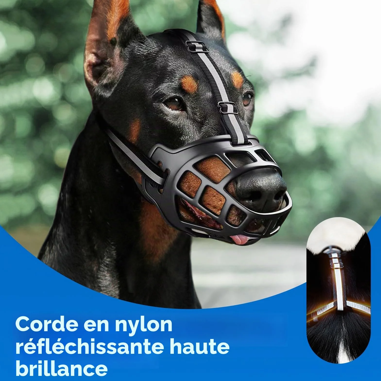 Museliere pour Chiens, Museliere Chien Musoliaire Chien avec Sangles Réglables Museliere Anti Aboiement Mieux Prévenir Les Morsures Mâcher et Aboyer pour Petits Moyens Et Grands Chiens (Taille 3)