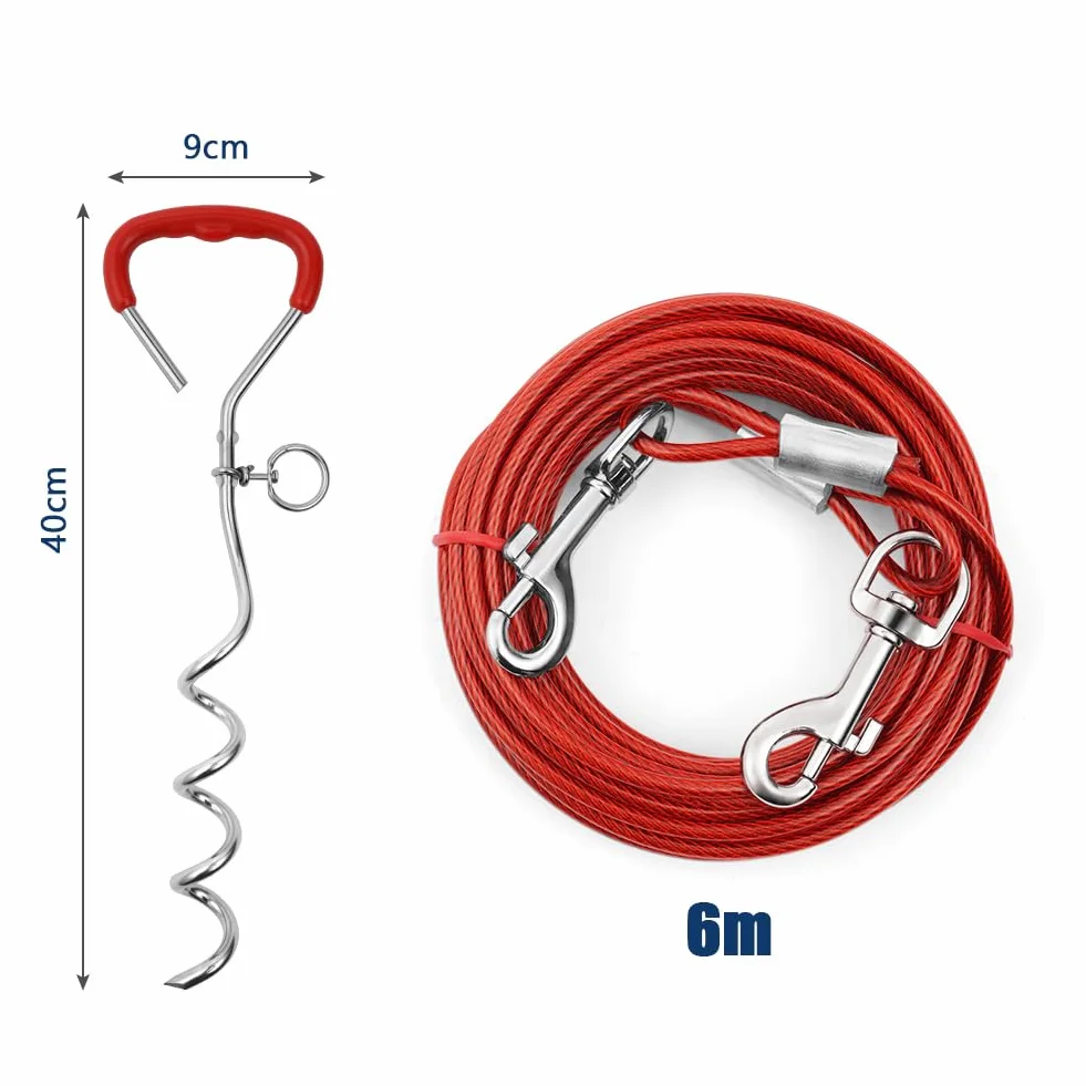 Aomig Piquet Ancrage Spirale pour Chien 3m 6m