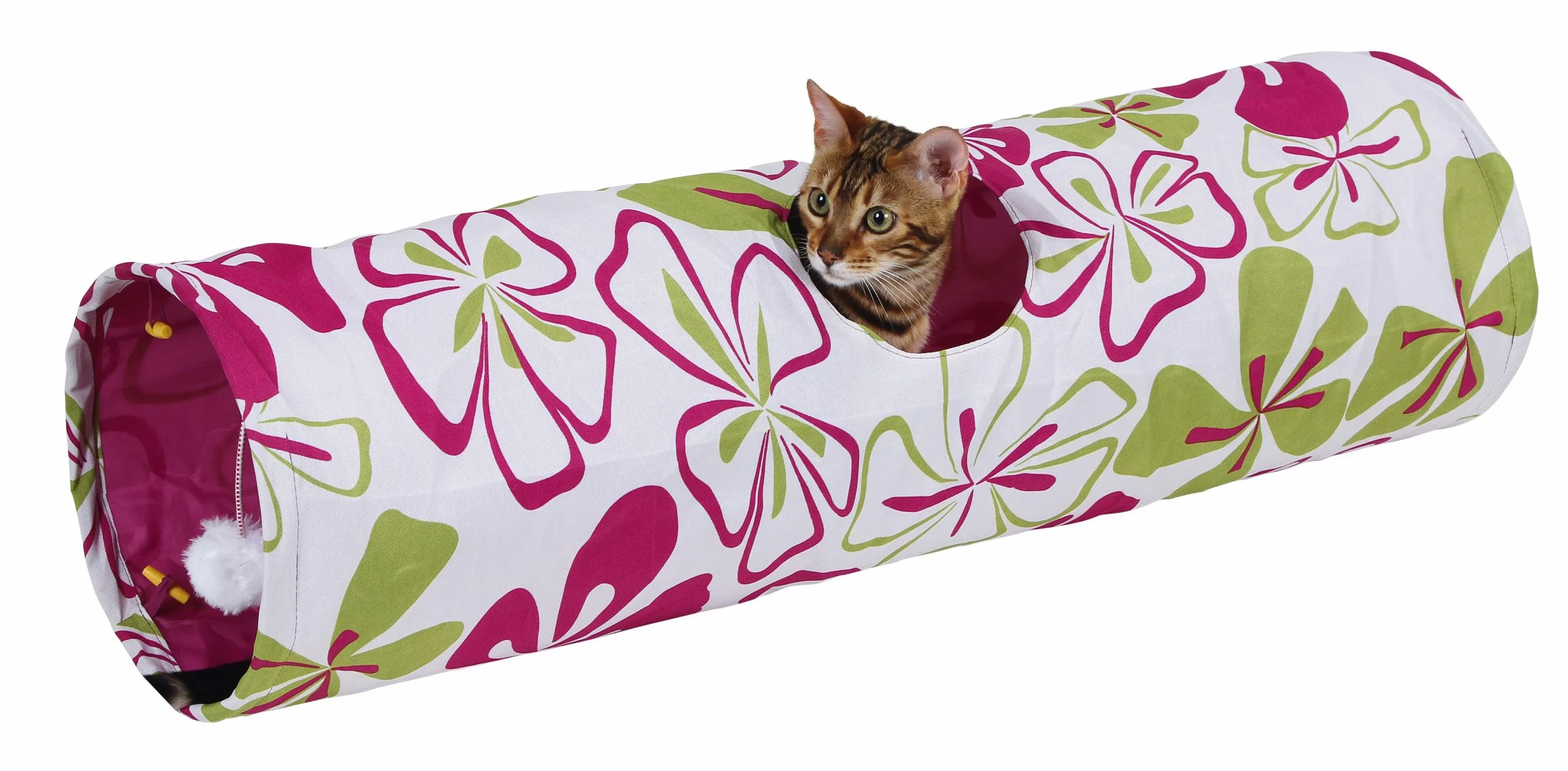 Kerbl Pet Tunnel pour Chat Flower Multicolor, 90cm, Ø25cm