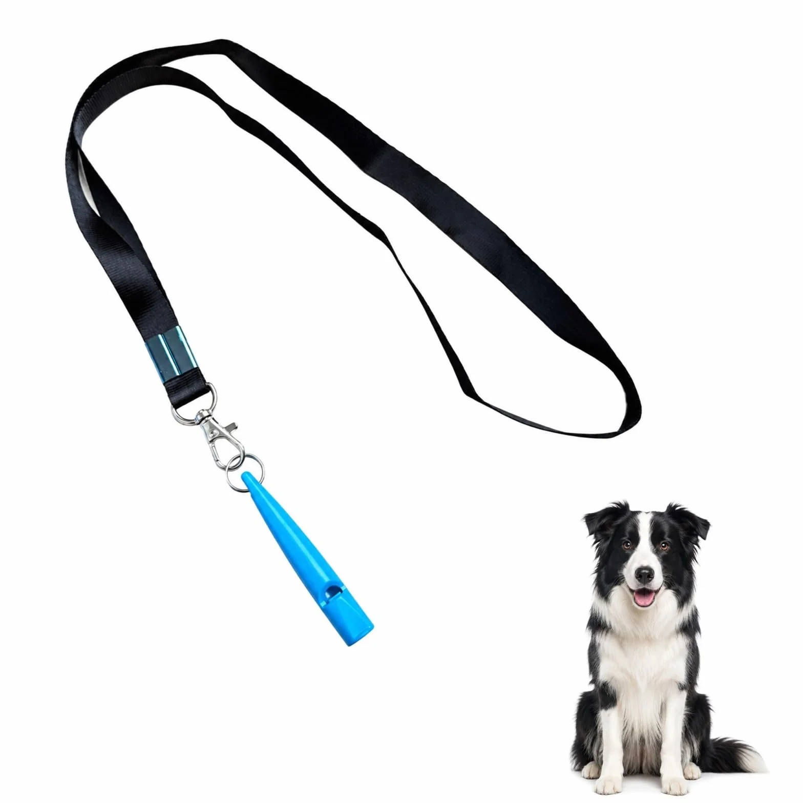 VBK Sifflet Chien Rappel, Sifflet Ultrason Chien avec Cordon Long, Sifflet Dressage Chien Léger Portable, Sifflet Éducation Canine Bleu