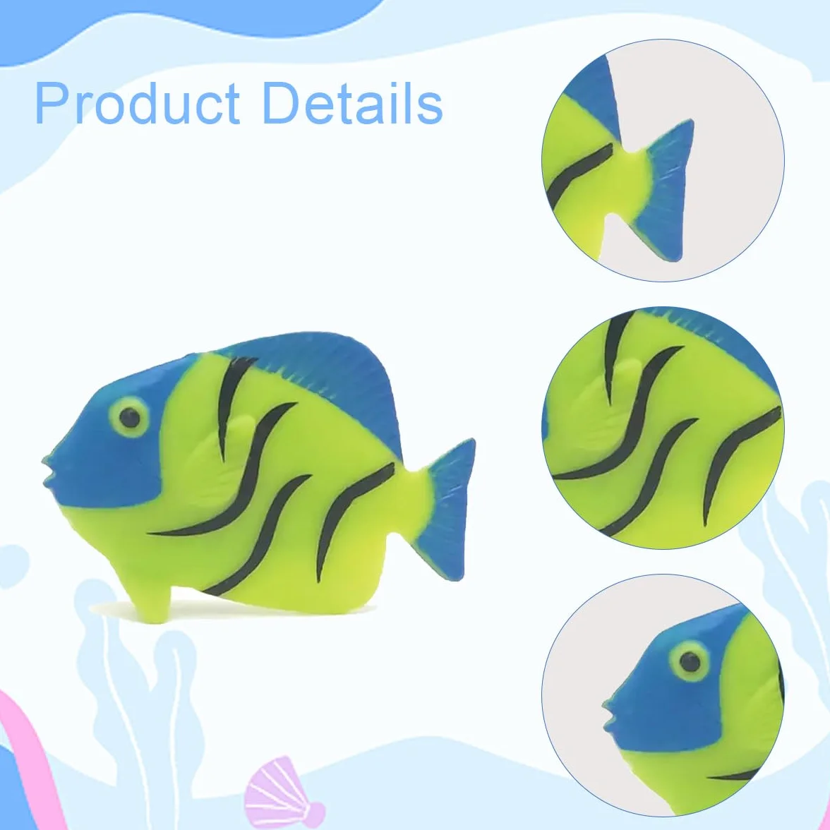 Poissons Artificiels en Mouvement Poissons Flottants en Plastique Ornement de Poisson Réaliste Décorations d'Aquarium (20 Pcs)