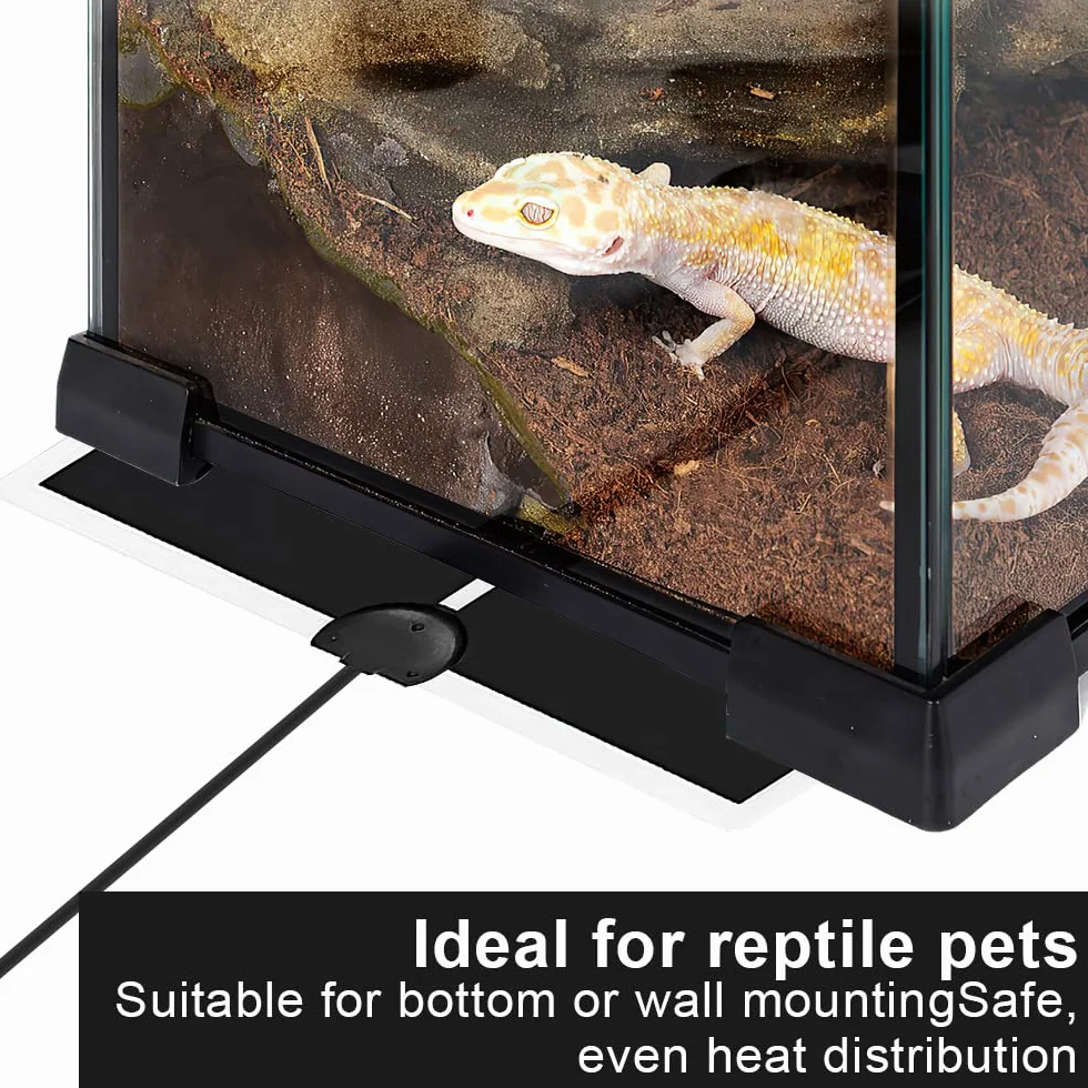 Tapis Chauffant Reptile 5W pour Terrarium avec Contrôle de Température Réglable 14x15cm