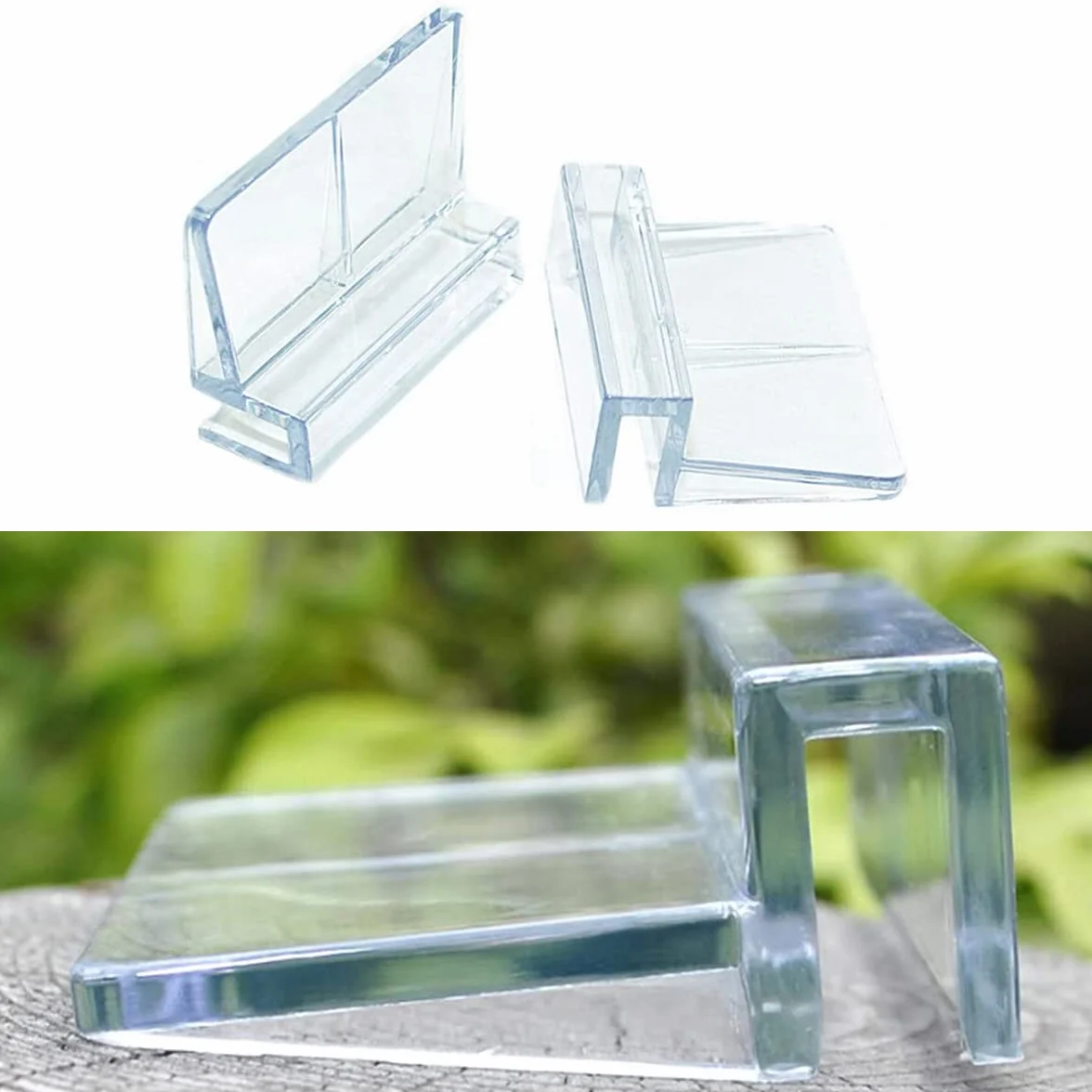 GHEART Clips de Protection en Verre pour Aquarium 6 mm 4 Pièces