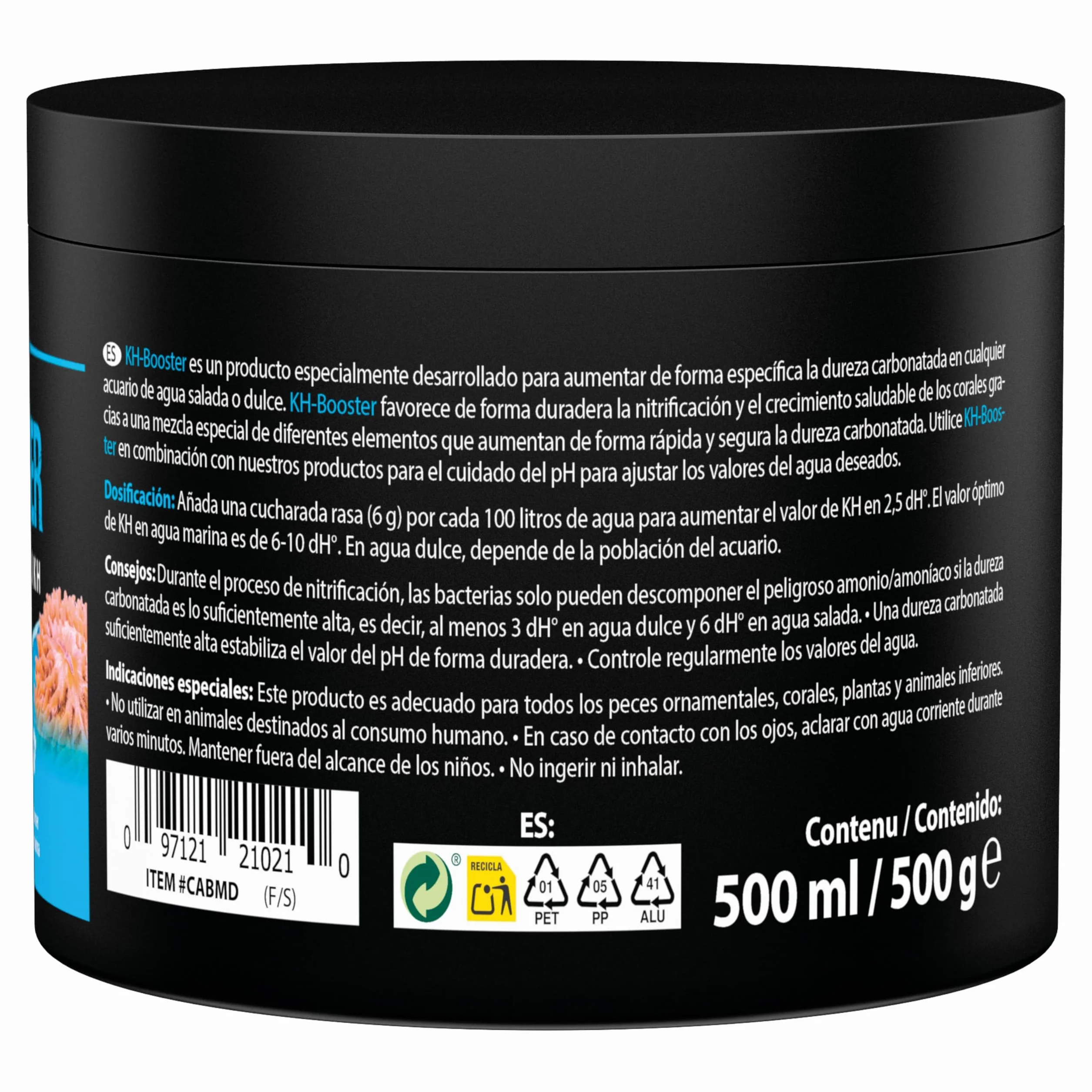 Augmenteur KH Aquarium 500 g Poudre Tampon pH pour Eau Douce Marine stabilise paramètres protège biofiltre favorise Nitrification Eau Claire équilibrée