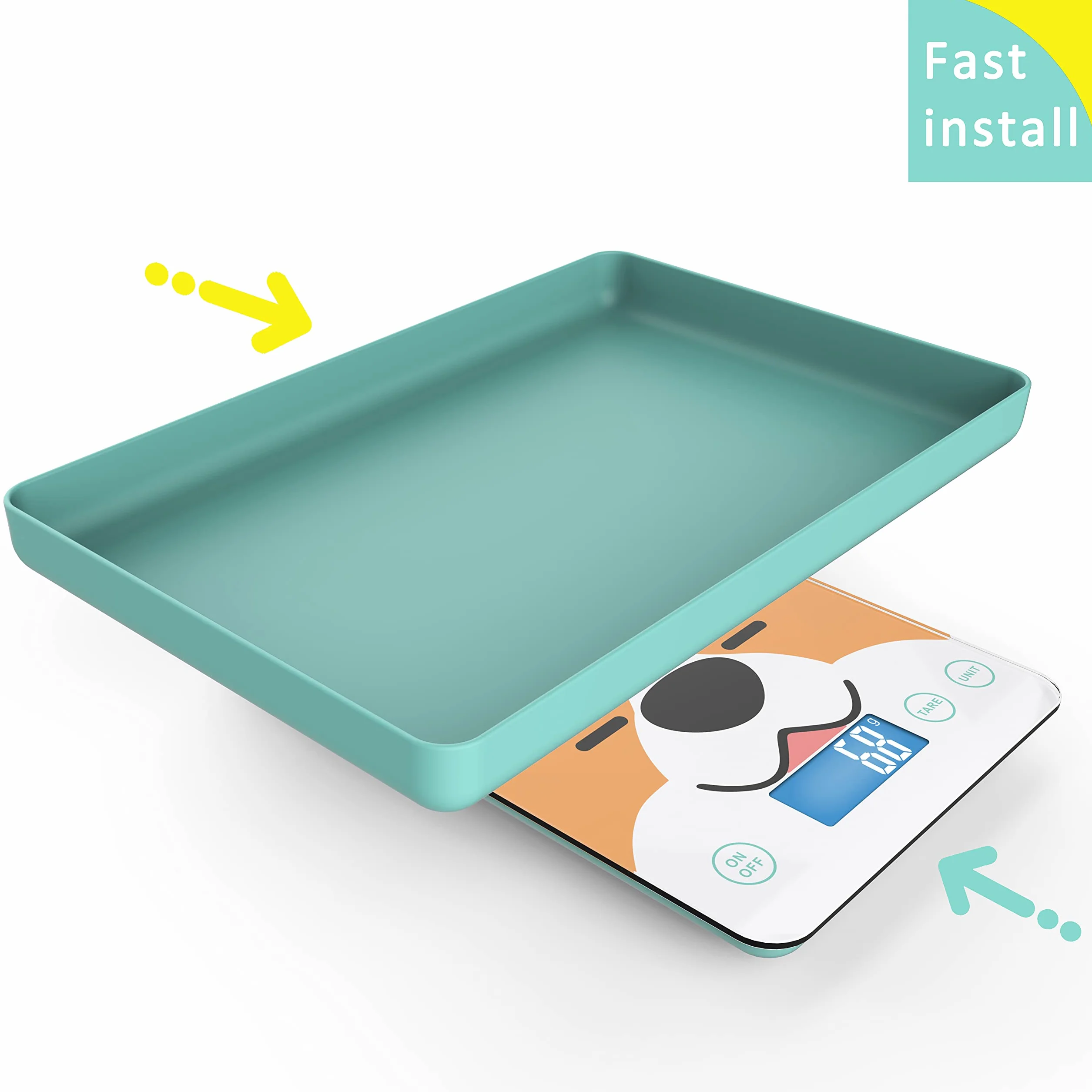 Digitale Mini-Haustierwaage für Neugeborene und Kleintiere, Präzisions-Grammwaage, 0,03 oz Genauigkeit, 33 lbs Kapazität, blau