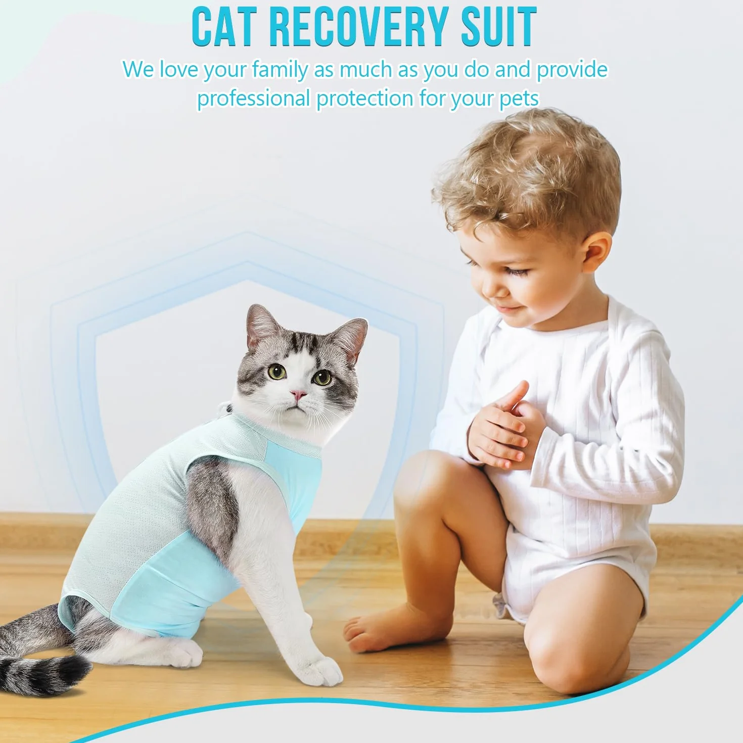 Slowton Combinaison de Récupération pour Chat après Chirurgie, Onesie Résistante aux Poils Alternative au Collier à Cône E