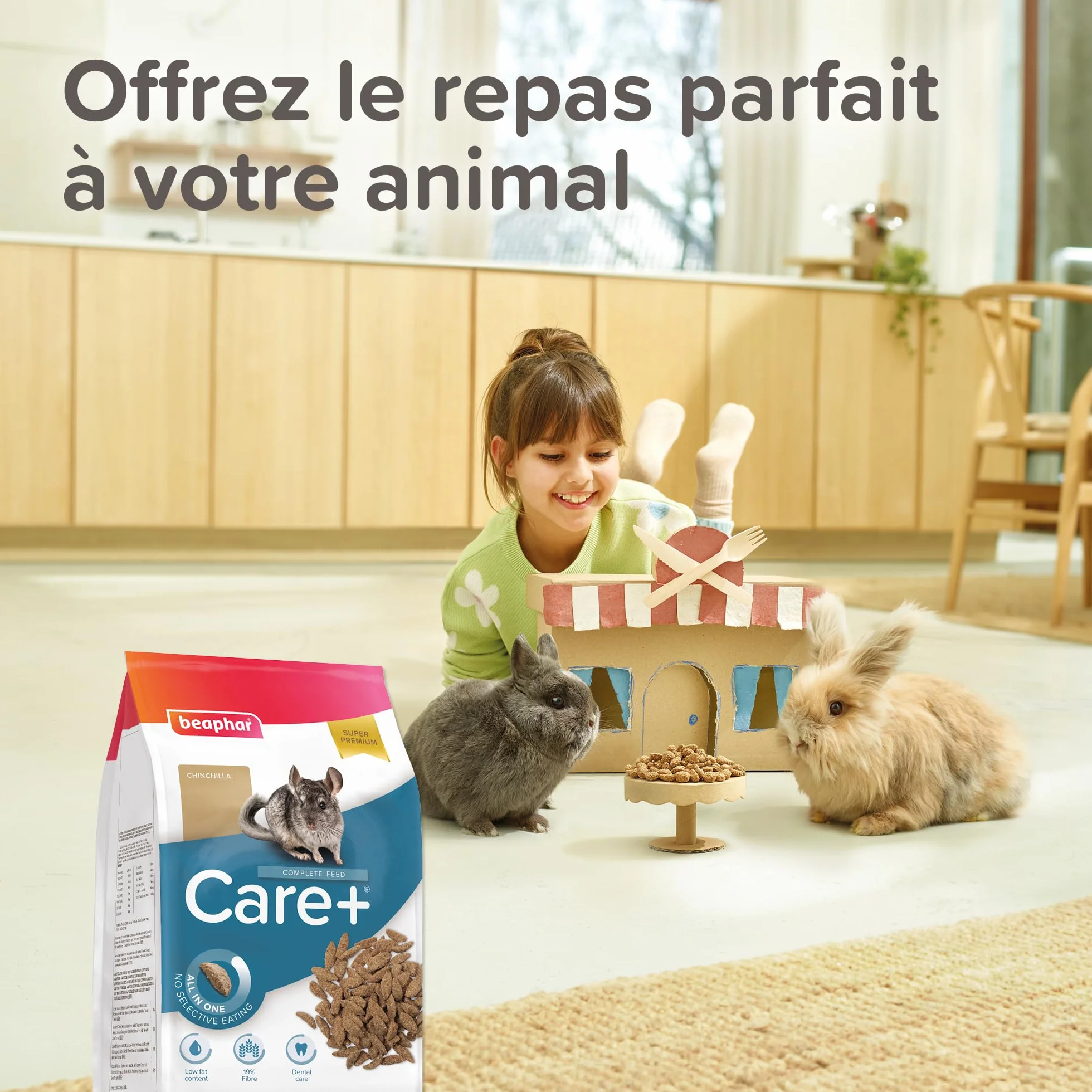 BEAPHAR CARE+ Alimentation Super Premium extrudée pour chinchilla 1.5kg 20% fibres
