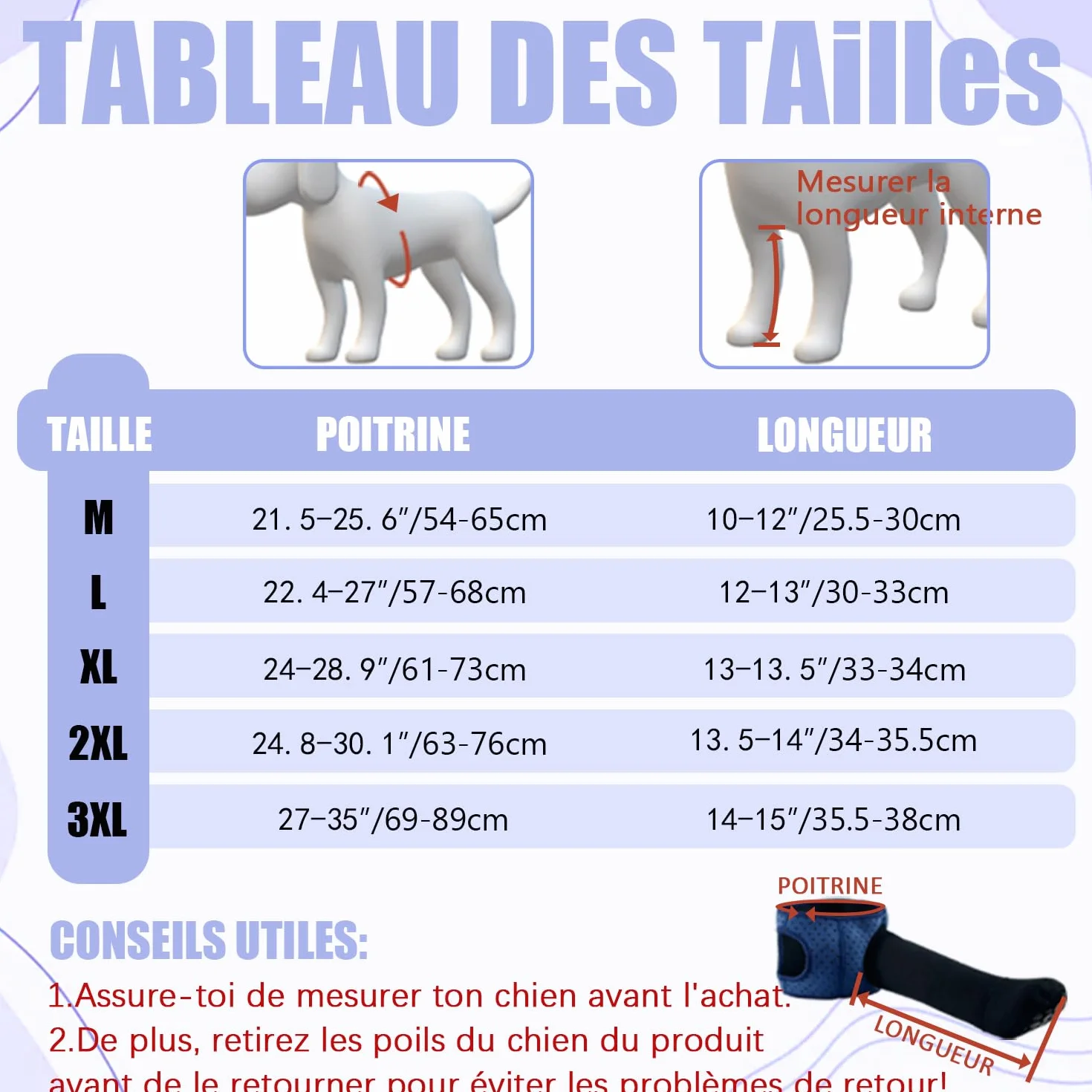 COODEO Chaussettes pour Chien, Bottes de Soin & Protecteurs de Pattes Anti-dérapants, Chaussures étanches (Gris, 3XL_Gauche)