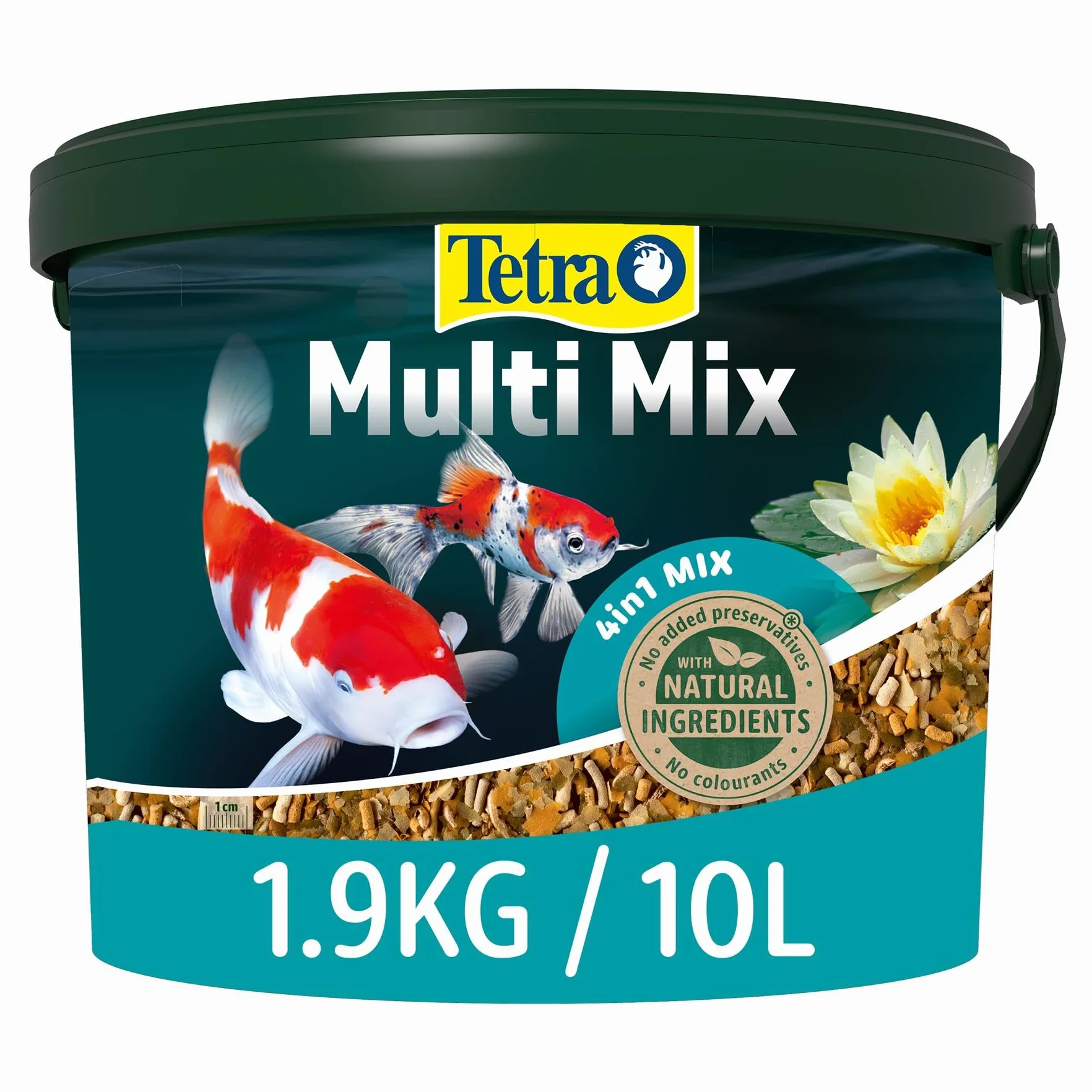 Tetra Pond Multi Mix Nourriture poissons d'étang Mélange flocons bâtonnets plaquettes gammares Seau 10 l